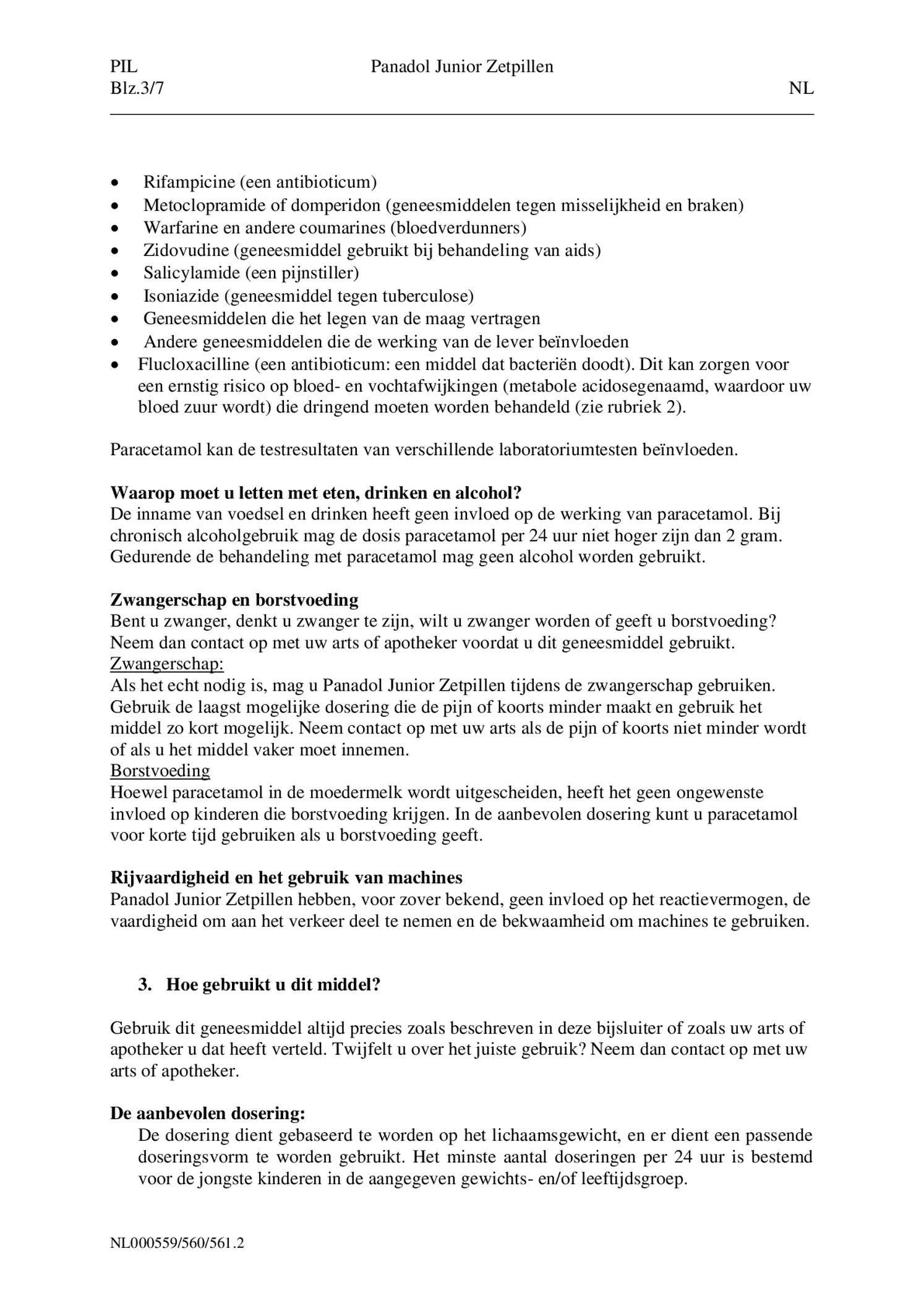 Junior Zetpillen 250mg 1-6 Jaar afbeelding van document #3, bijsluiter