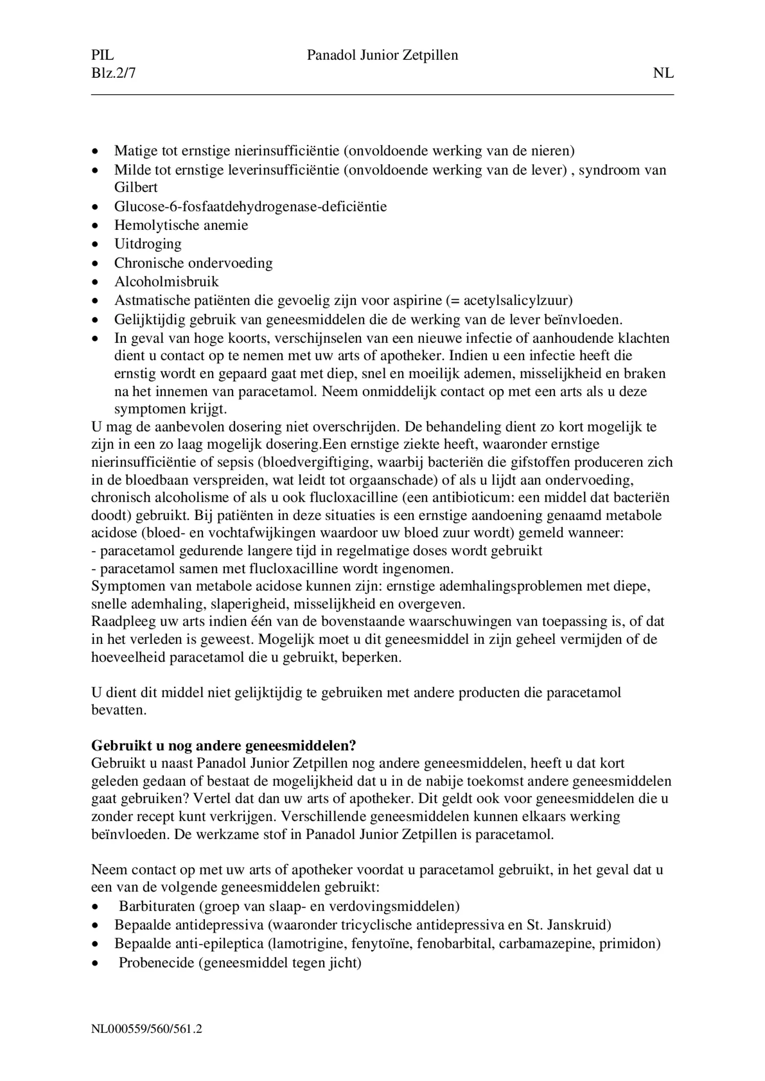 Junior Zetpillen 250mg 1-6 Jaar afbeelding van document #2, bijsluiter