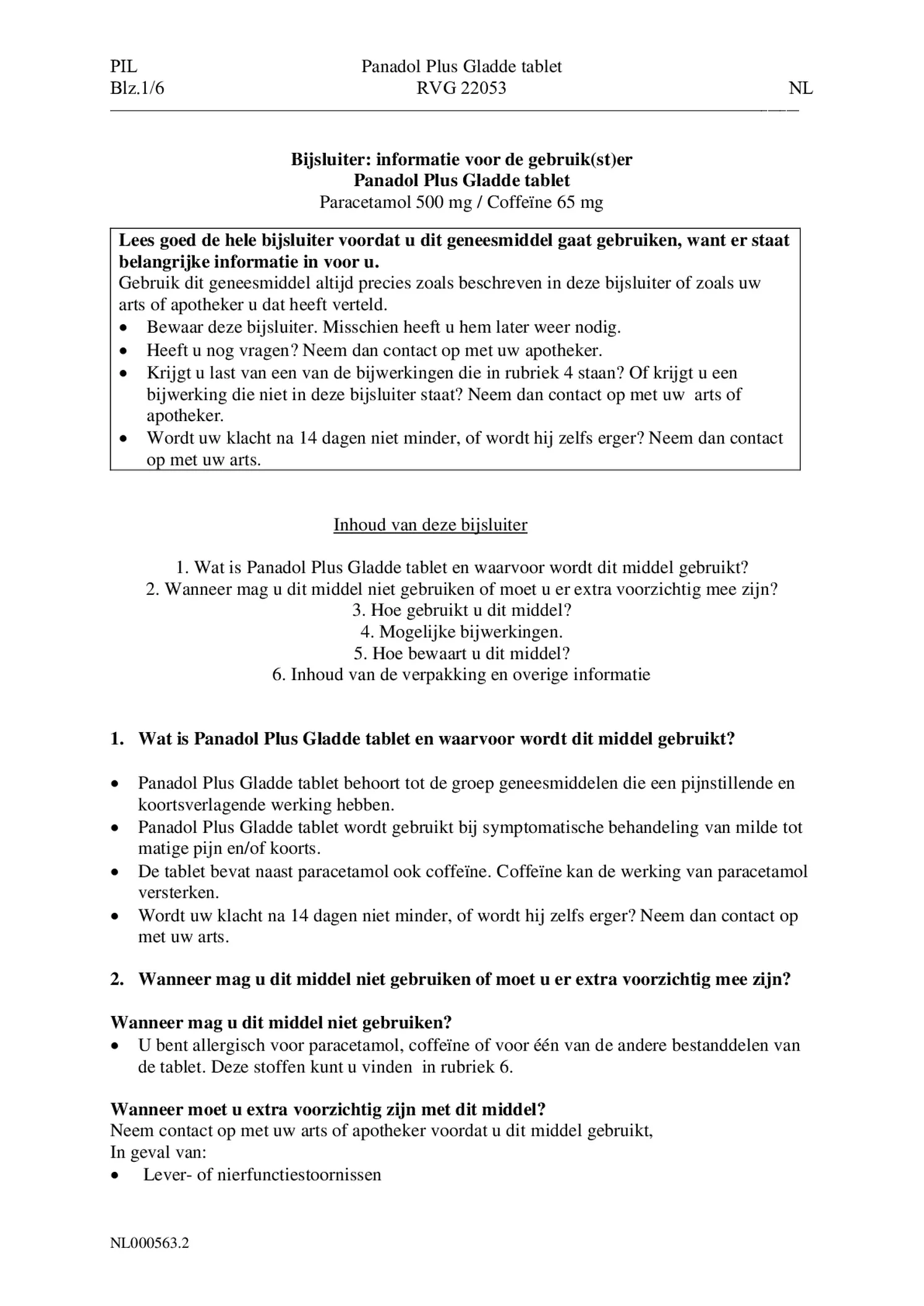 Plus Tabletten Glad afbeelding van document #1, bijsluiter