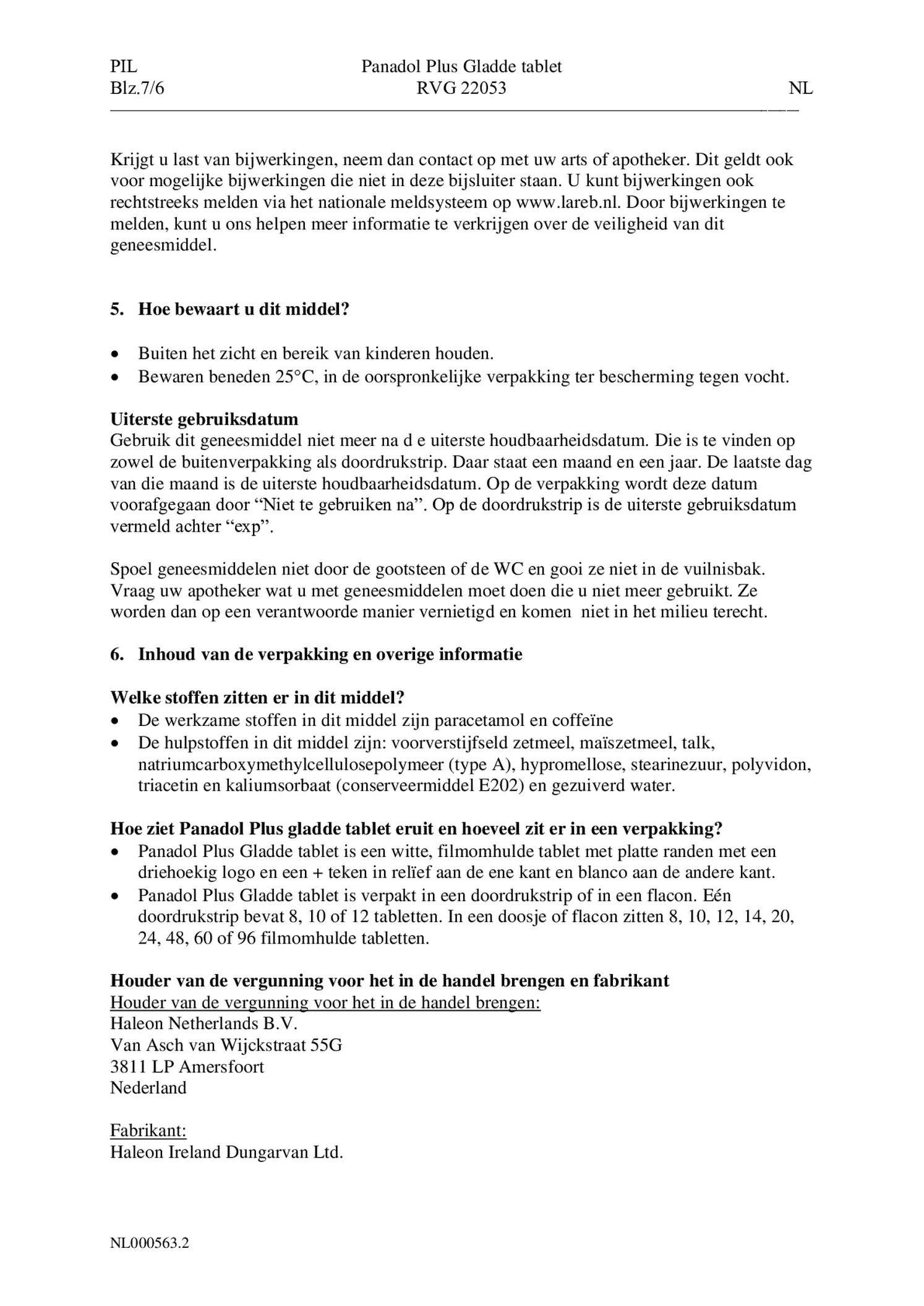 Plus Tabletten Glad afbeelding van document #7, bijsluiter