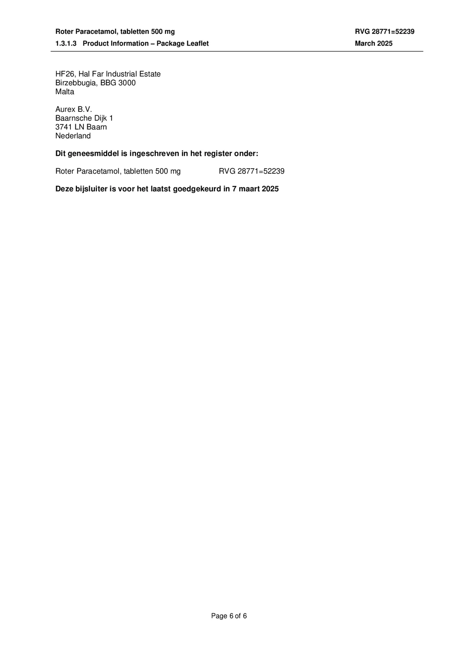 Paracetamol Tabletten 500mg afbeelding van document #6, bijsluiter