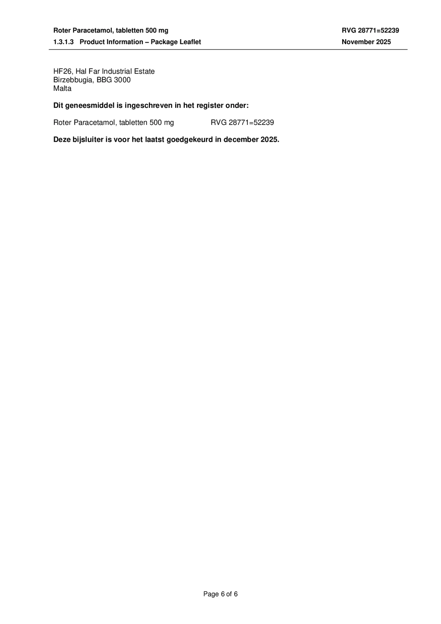 Paracetamol Tabletten 500mg afbeelding van document #6, bijsluiter