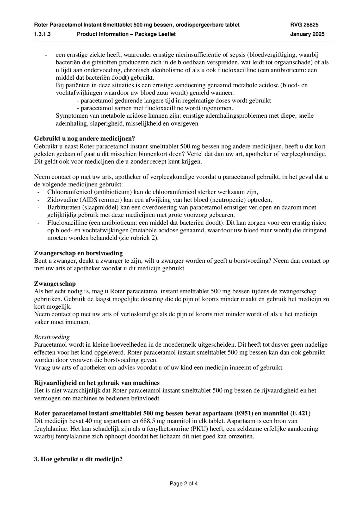 Paracetamol Instant Smelttabletten 500mg afbeelding van document #2, bijsluiter