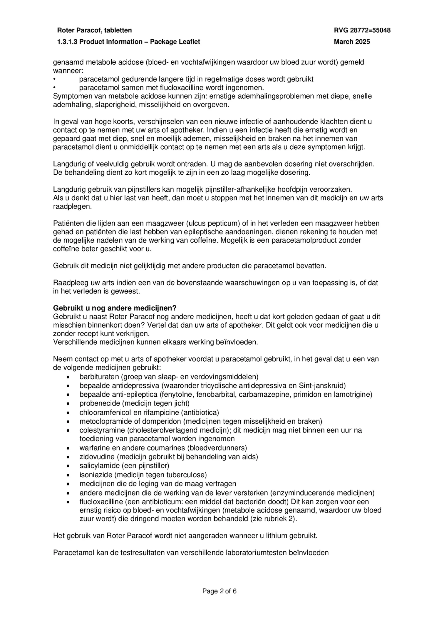 Paracof Tabletten 500mg / 50mg afbeelding van document #2, bijsluiter
