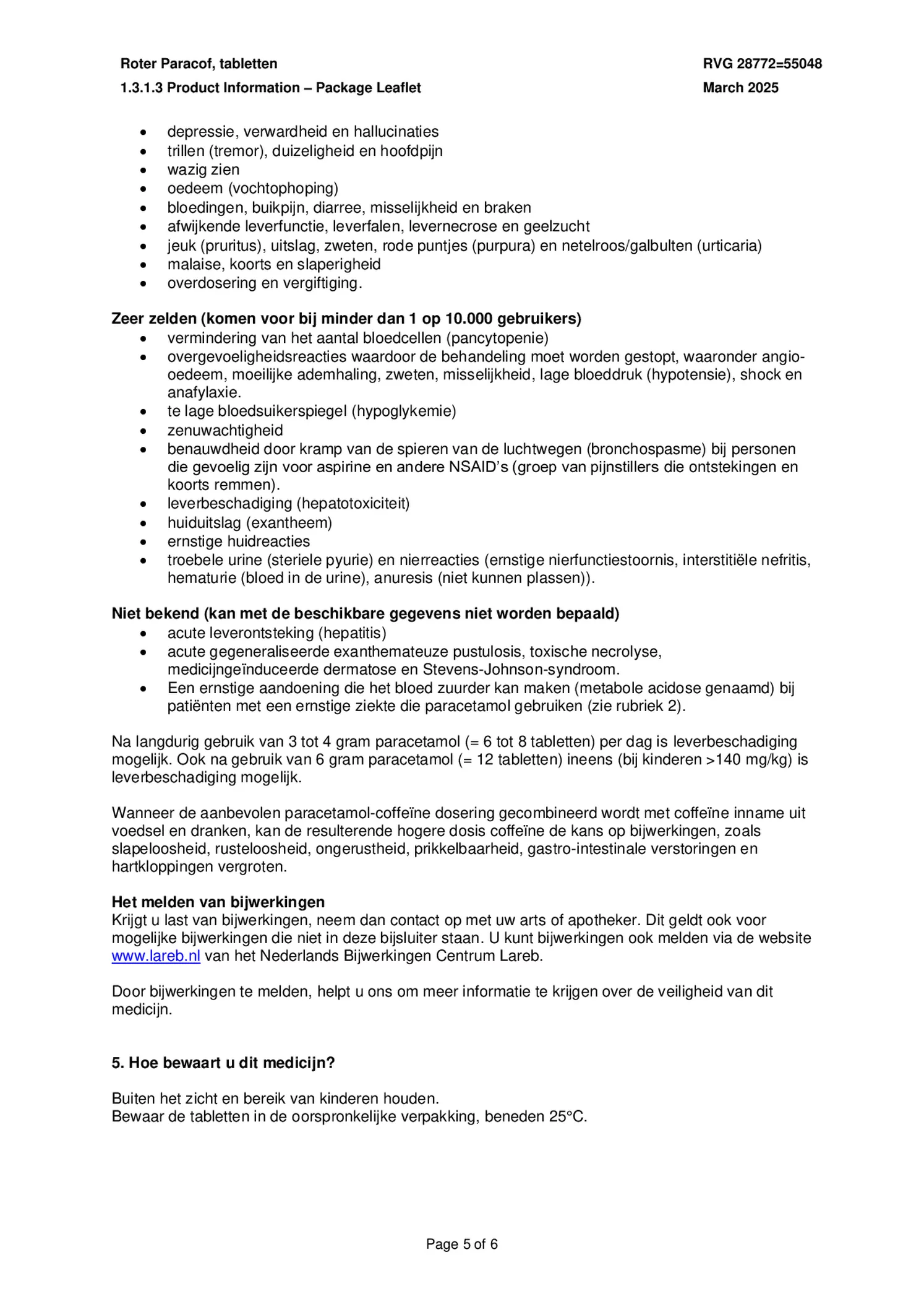 Paracof Tabletten 500mg / 50mg afbeelding van document #5, bijsluiter