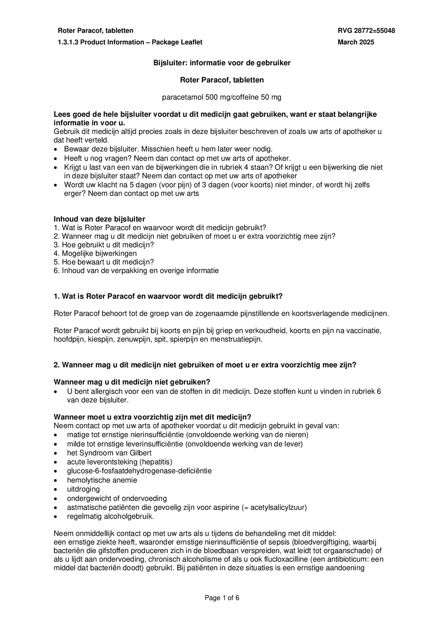 Paracof Tabletten 500mg / 50mg afbeelding van document #1, bijsluiter