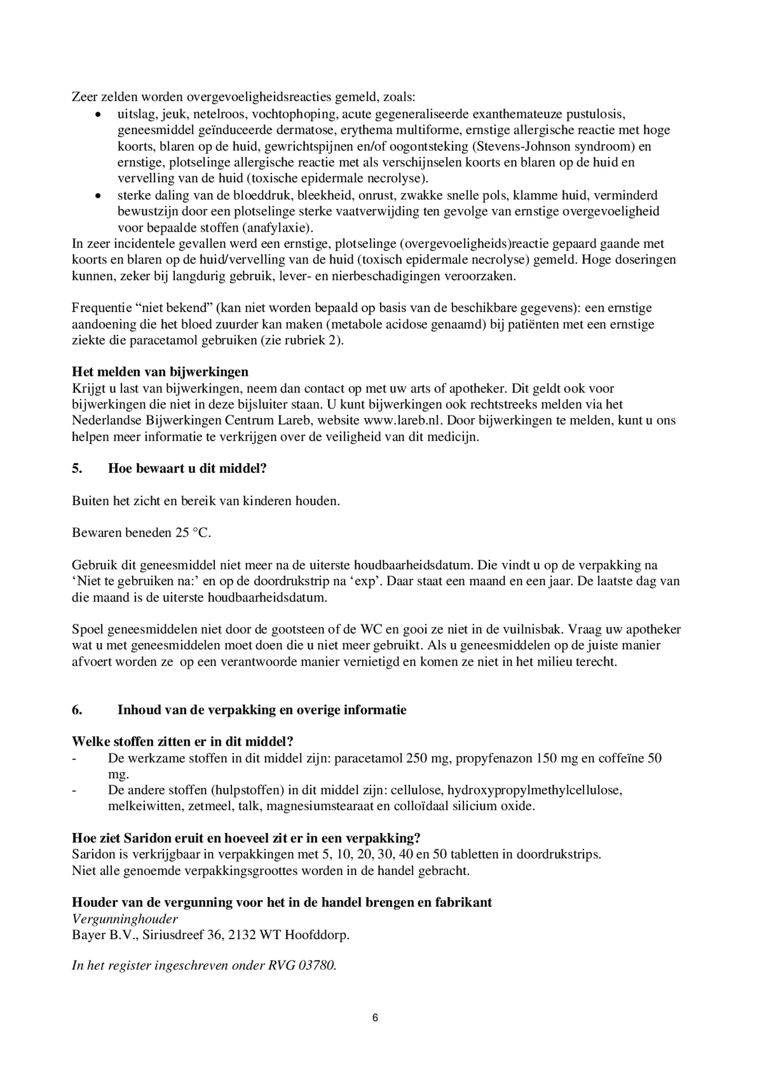 Tabletten afbeelding van document #6, bijsluiter