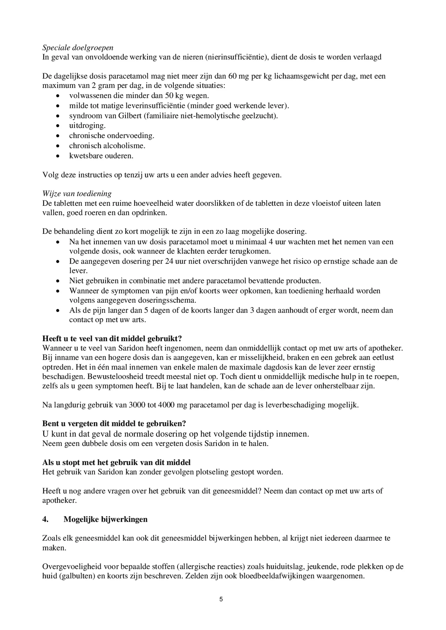 Tabletten afbeelding van document #5, bijsluiter