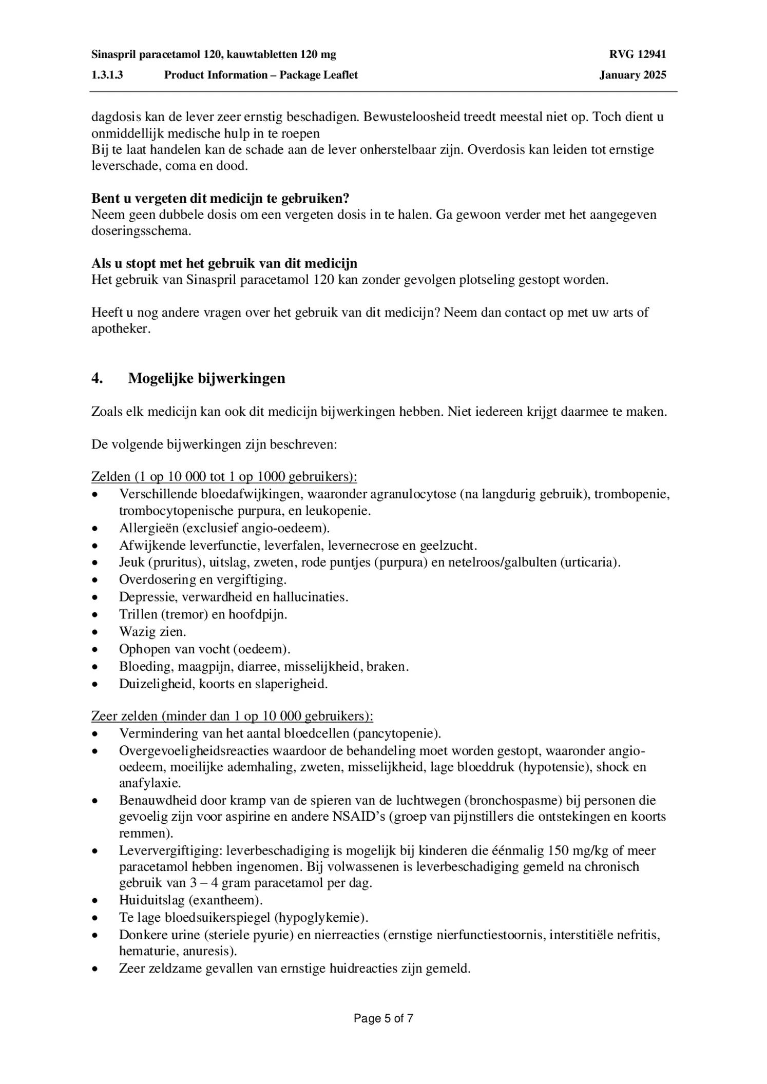 Paracetamol Tabletten 120mg afbeelding van document #5, bijsluiter