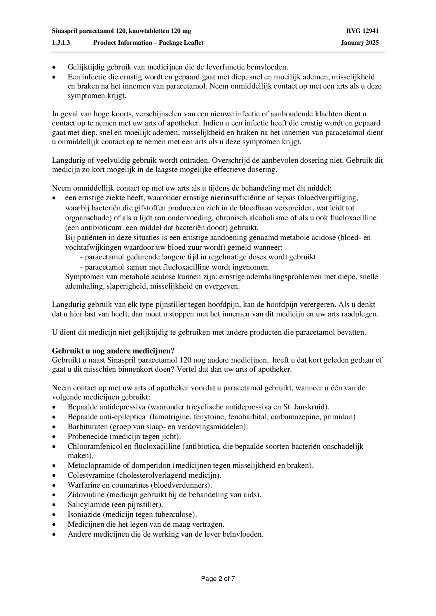 Paracetamol Tabletten 120mg afbeelding van document #2, bijsluiter