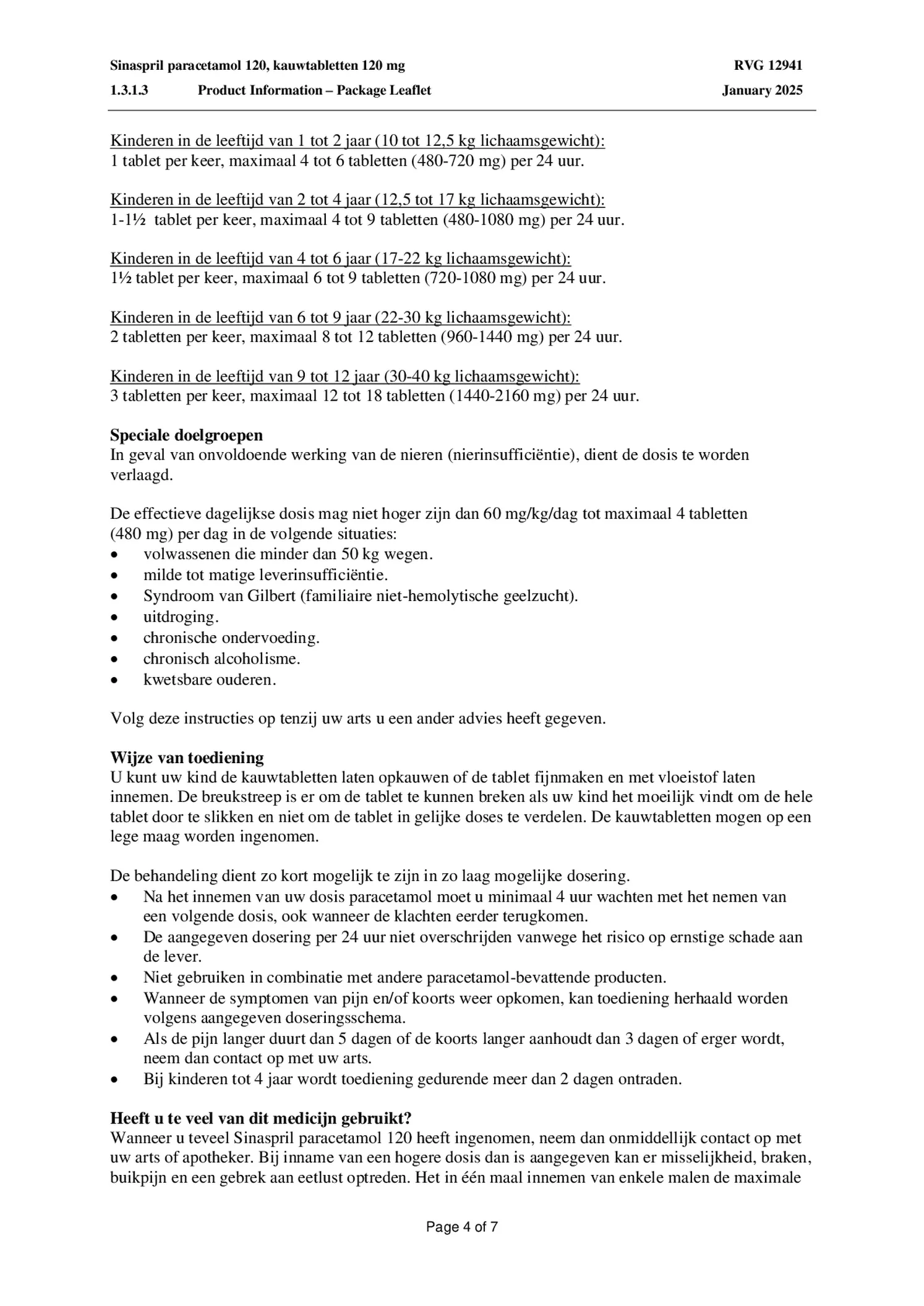Paracetamol Tabletten 120mg afbeelding van document #4, bijsluiter