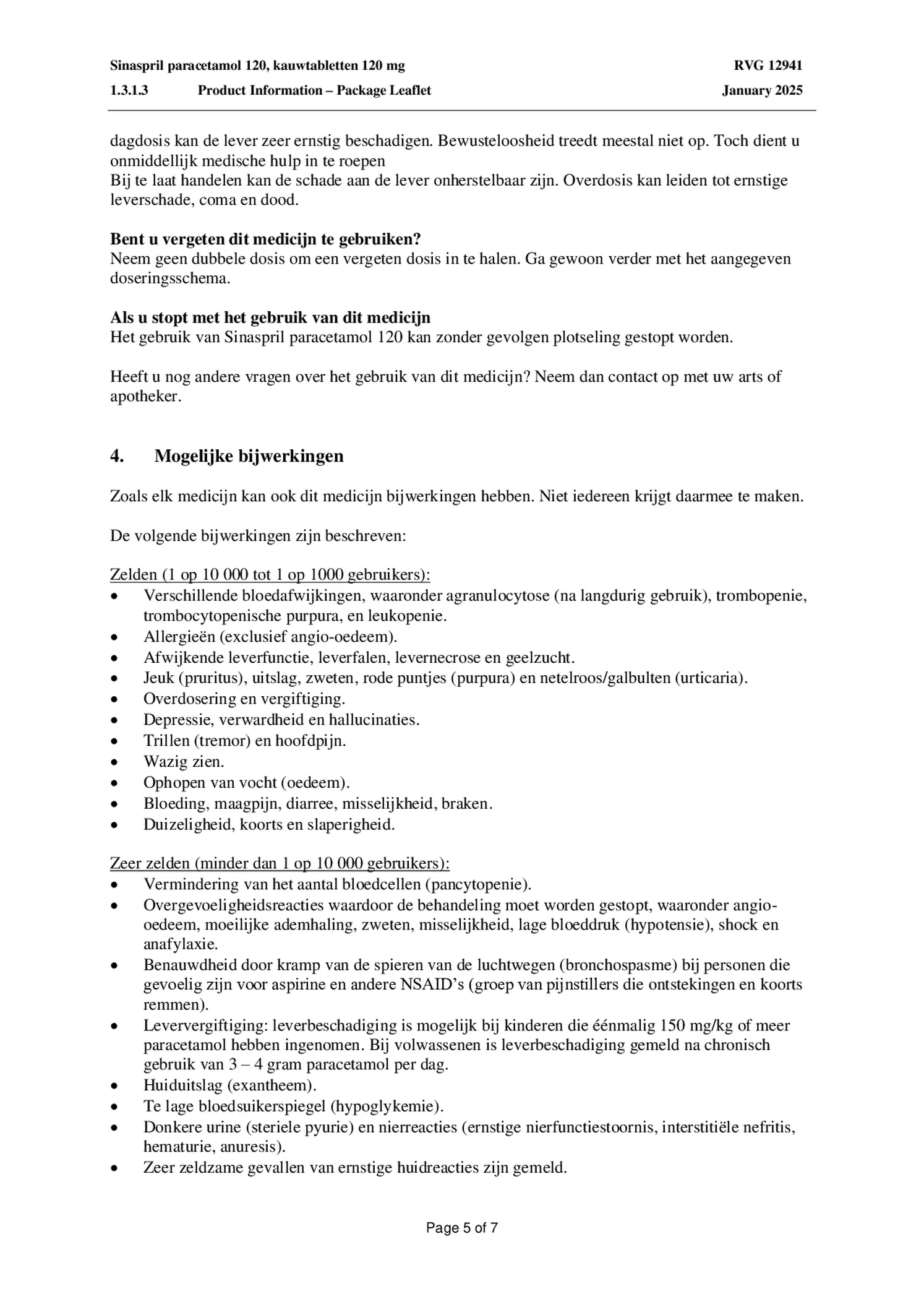 Paracetamol Tabletten 120mg afbeelding van document #5, bijsluiter