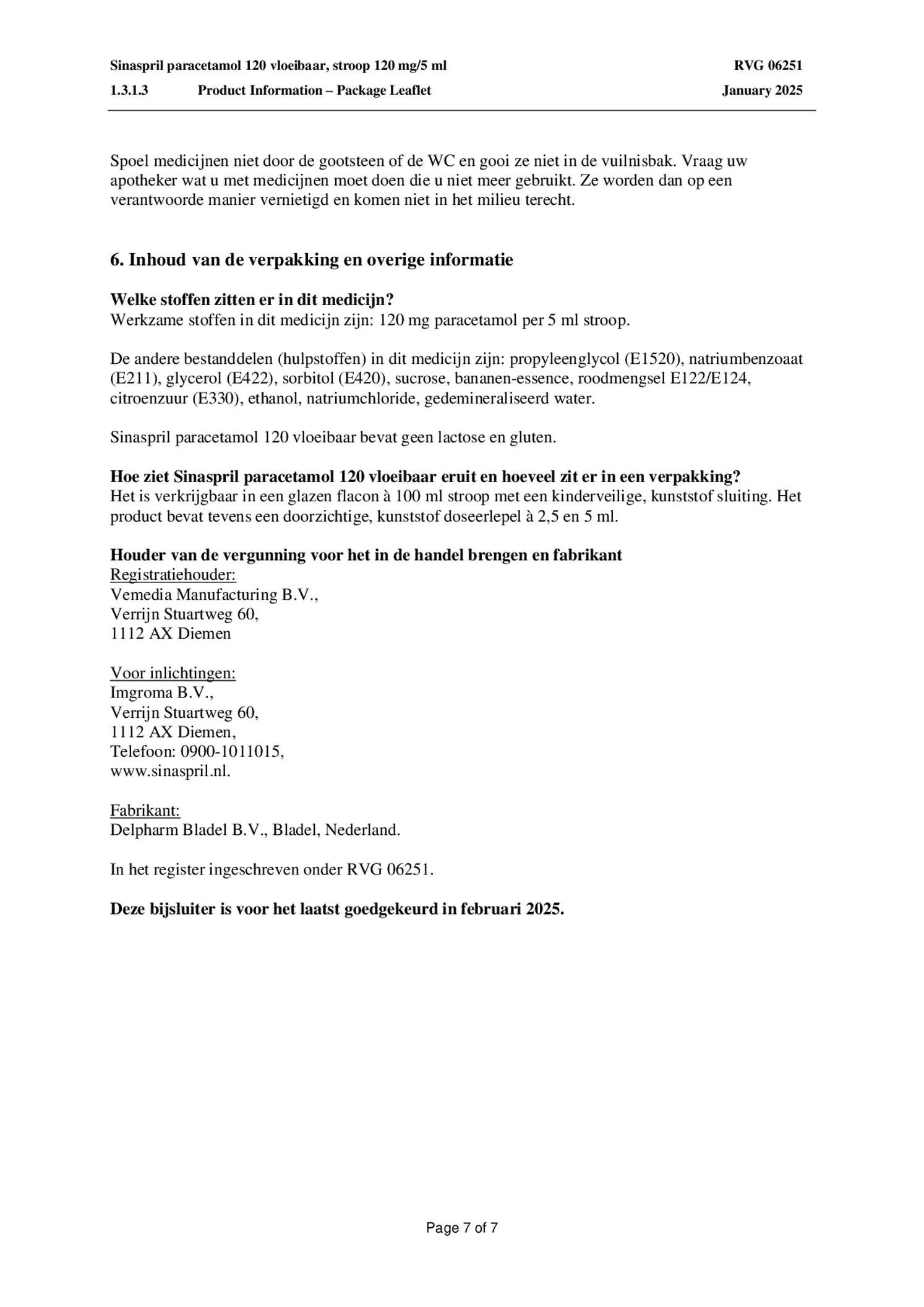 Paracetamol 120 Vloeibaar afbeelding van document #7, bijsluiter