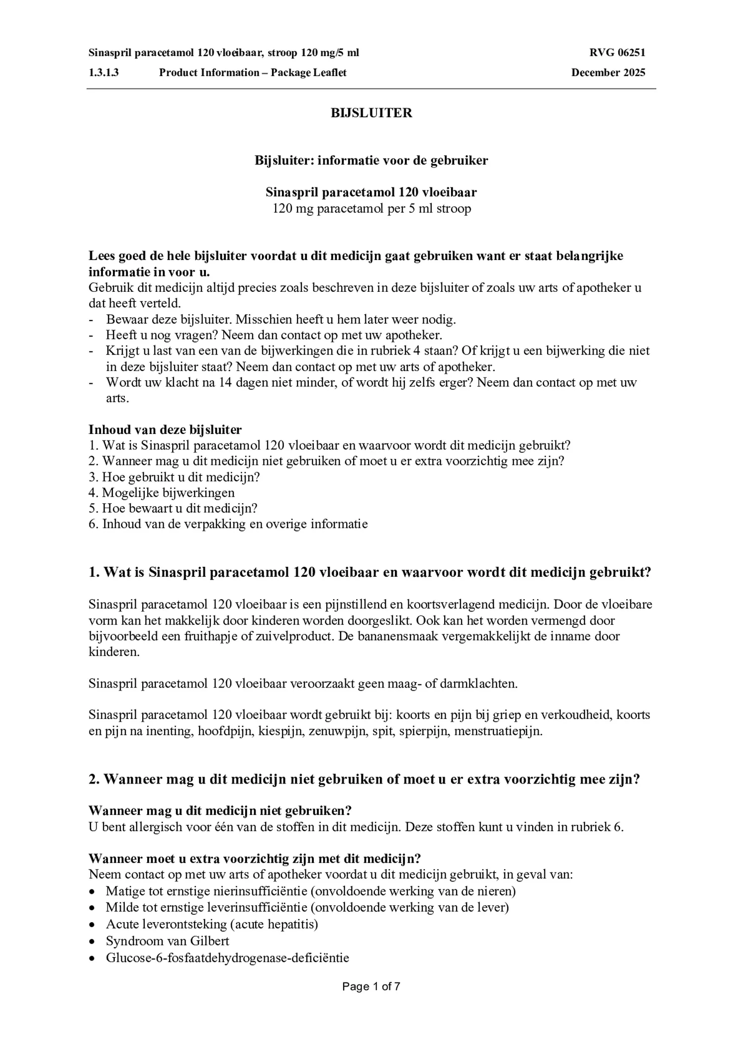 Paracetamol 120 Vloeibaar afbeelding van document #1, bijsluiter