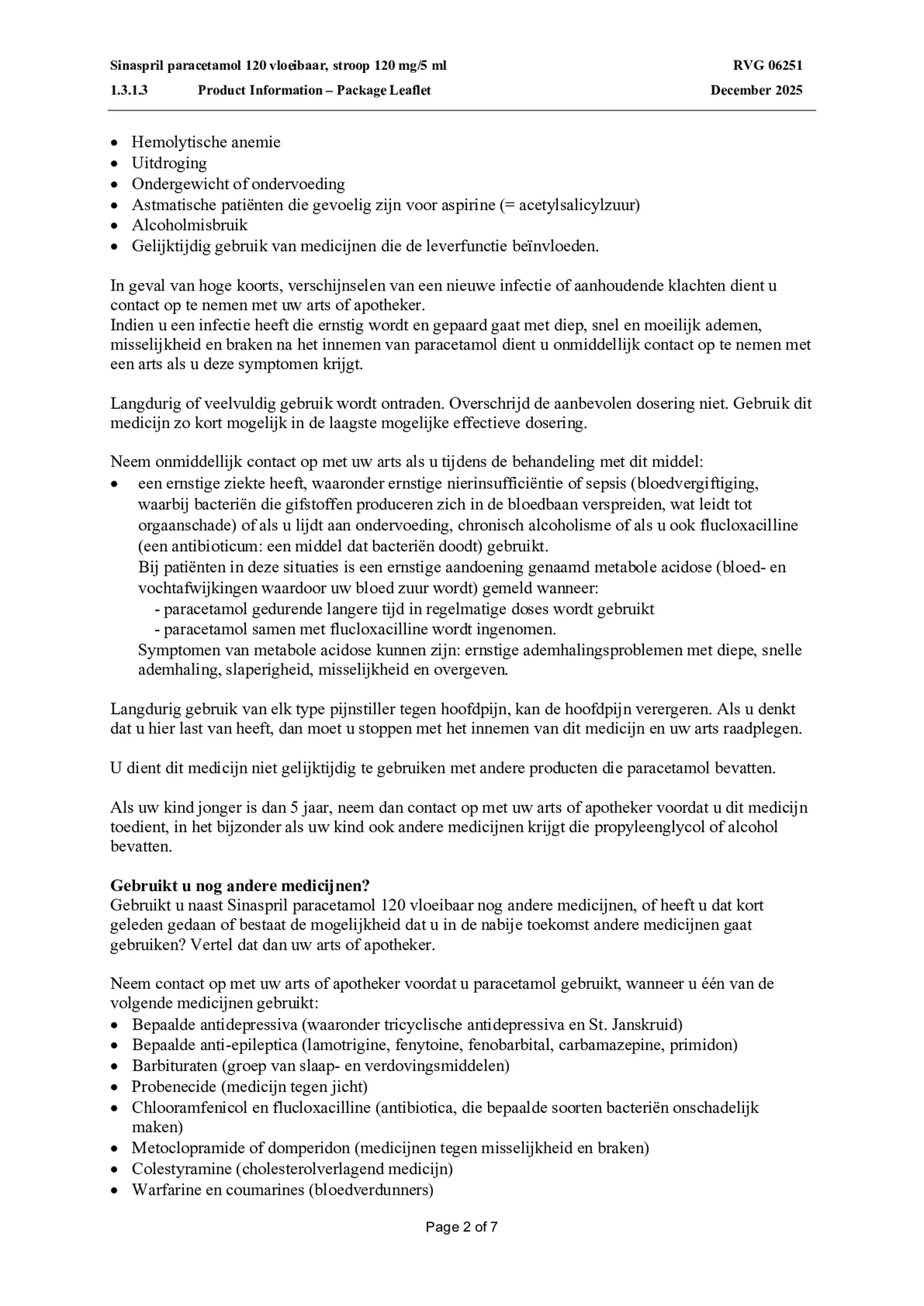 Paracetamol 120 Vloeibaar afbeelding van document #2, bijsluiter