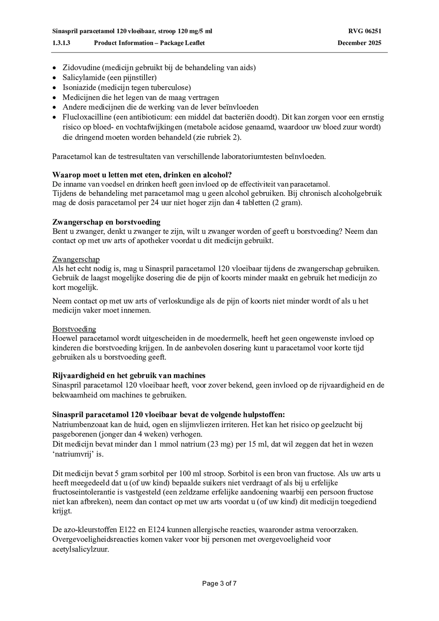 Paracetamol 120 Vloeibaar afbeelding van document #3, bijsluiter