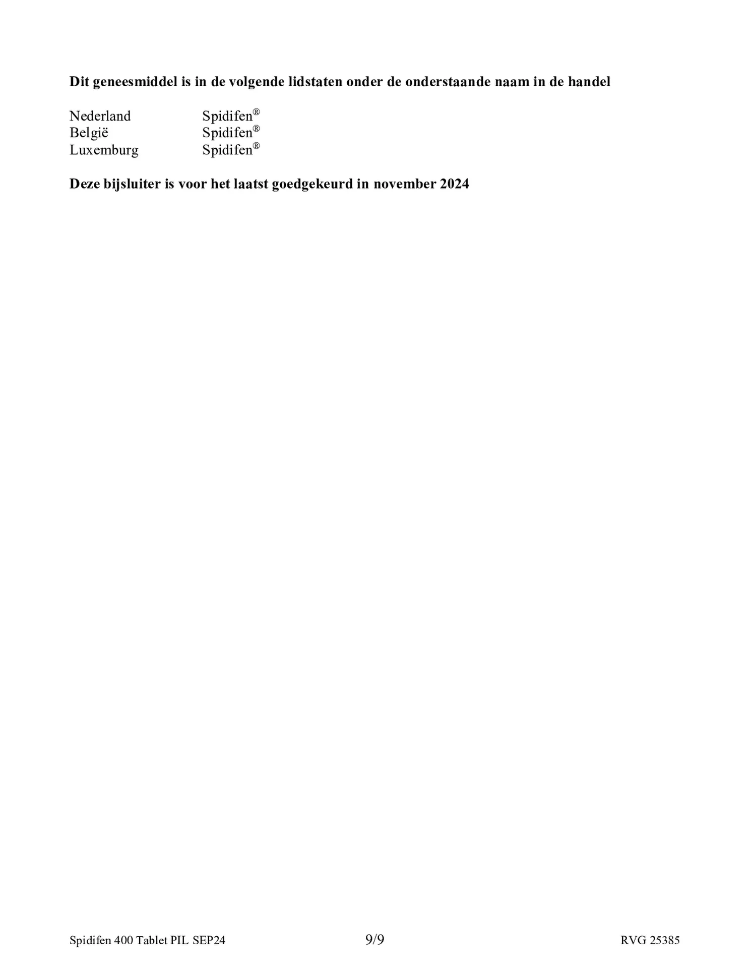 400 Tablet afbeelding van document #9, bijsluiter