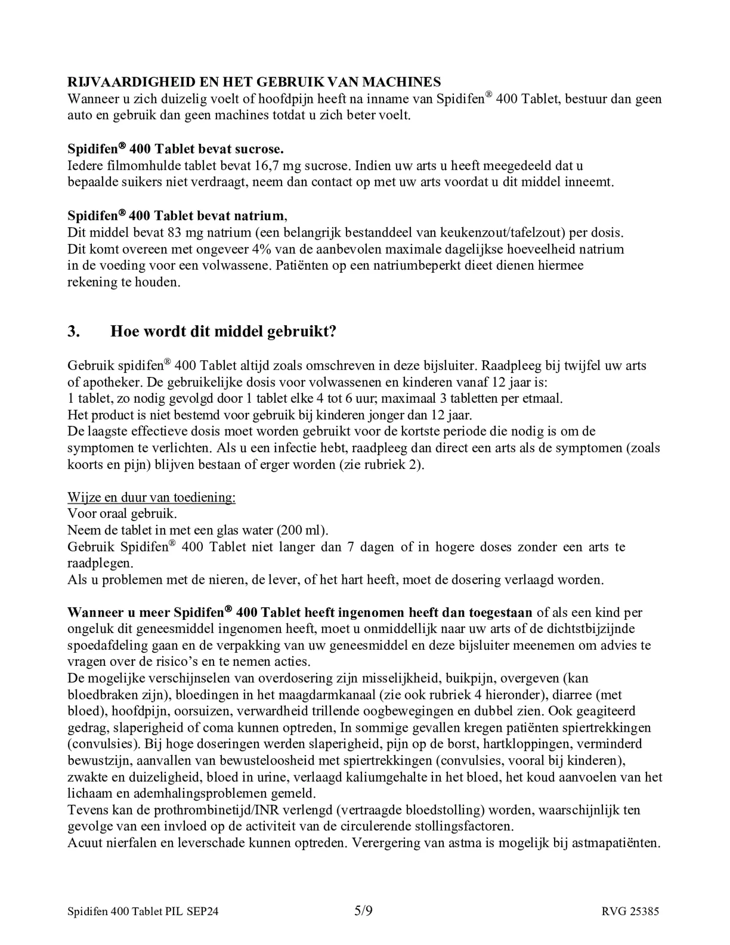 400 Tablet afbeelding van document #5, bijsluiter