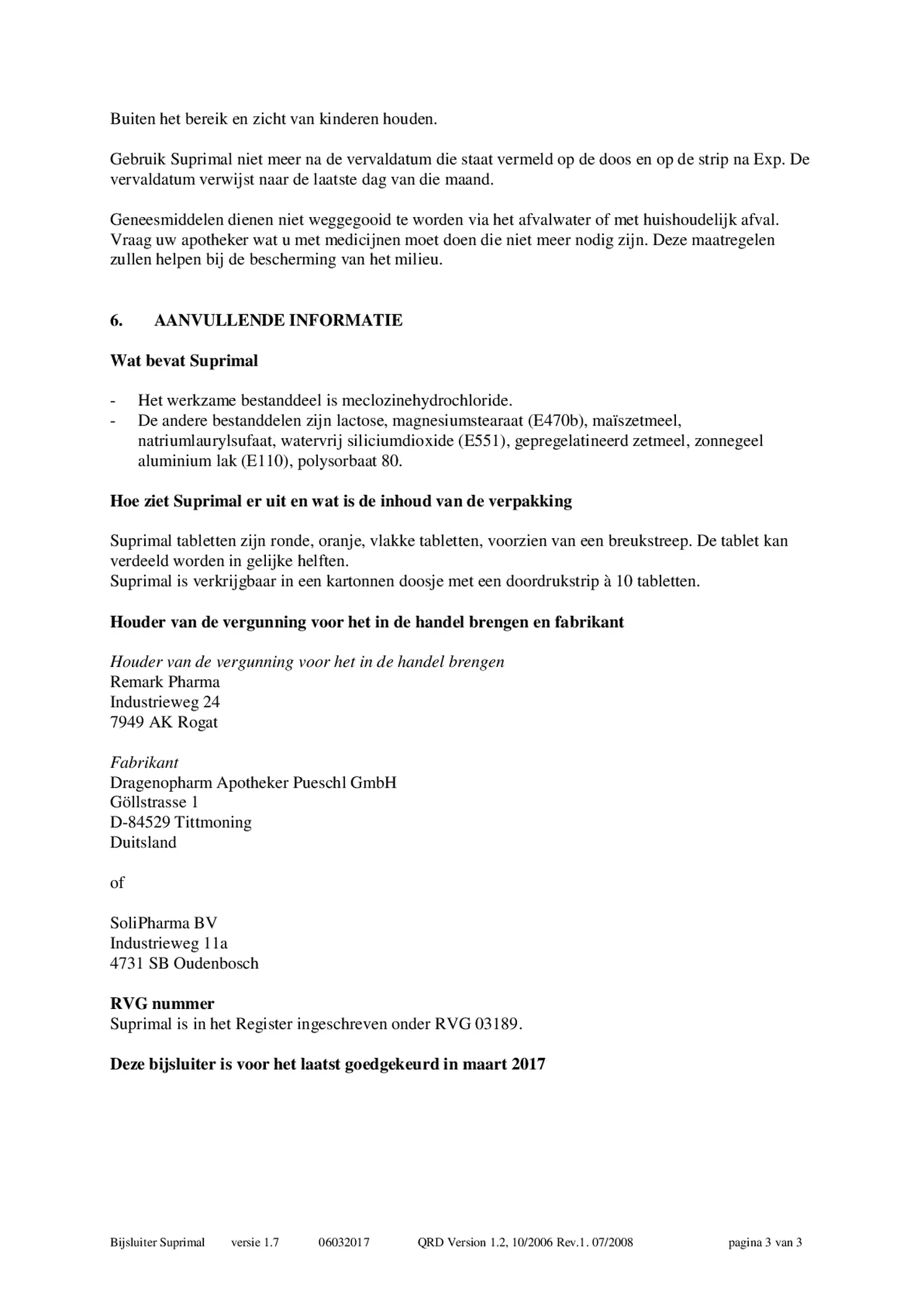 Reistabletten 12,5mg afbeelding van document #3, bijsluiter