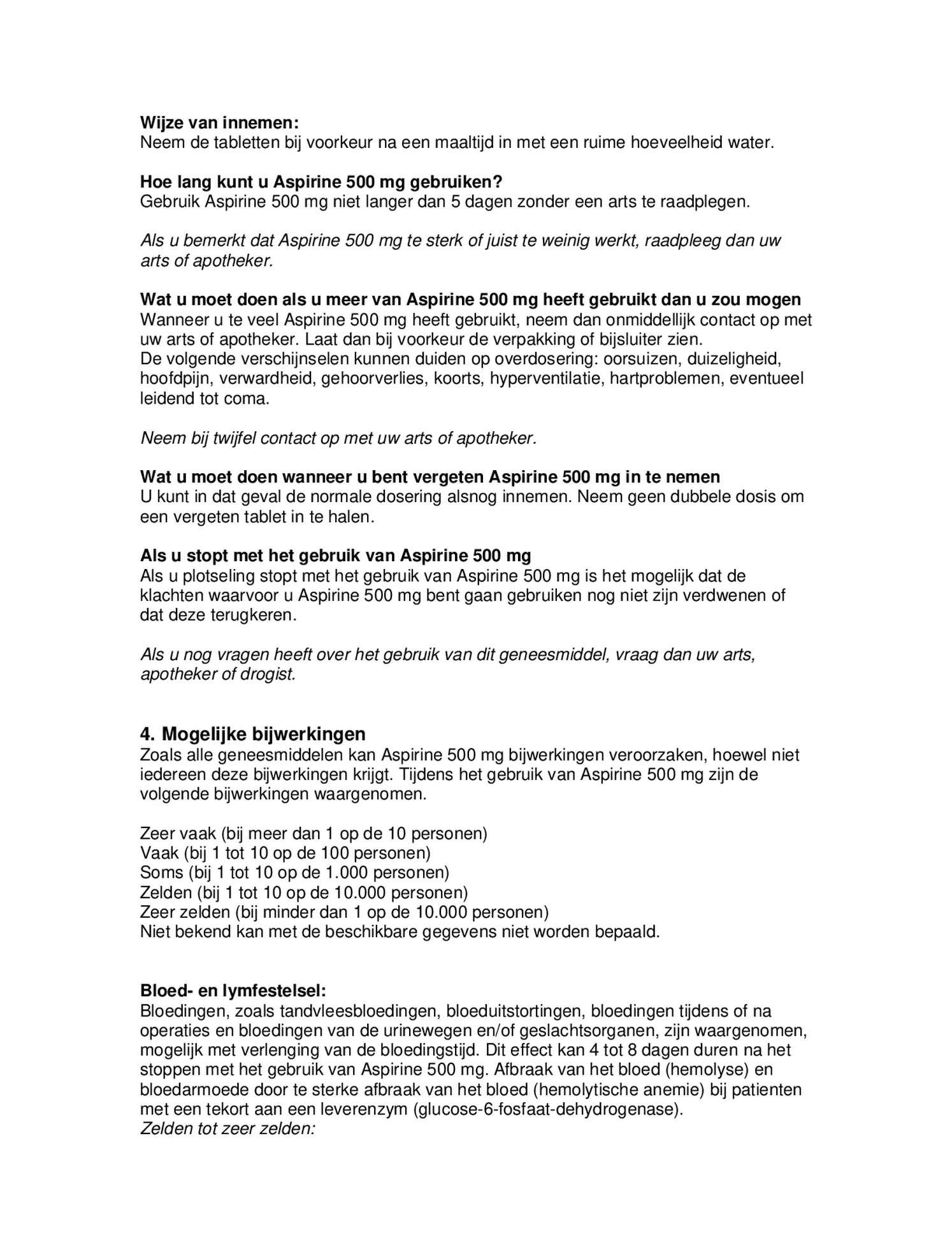 500mg Tabletten afbeelding van document #5, bijsluiter