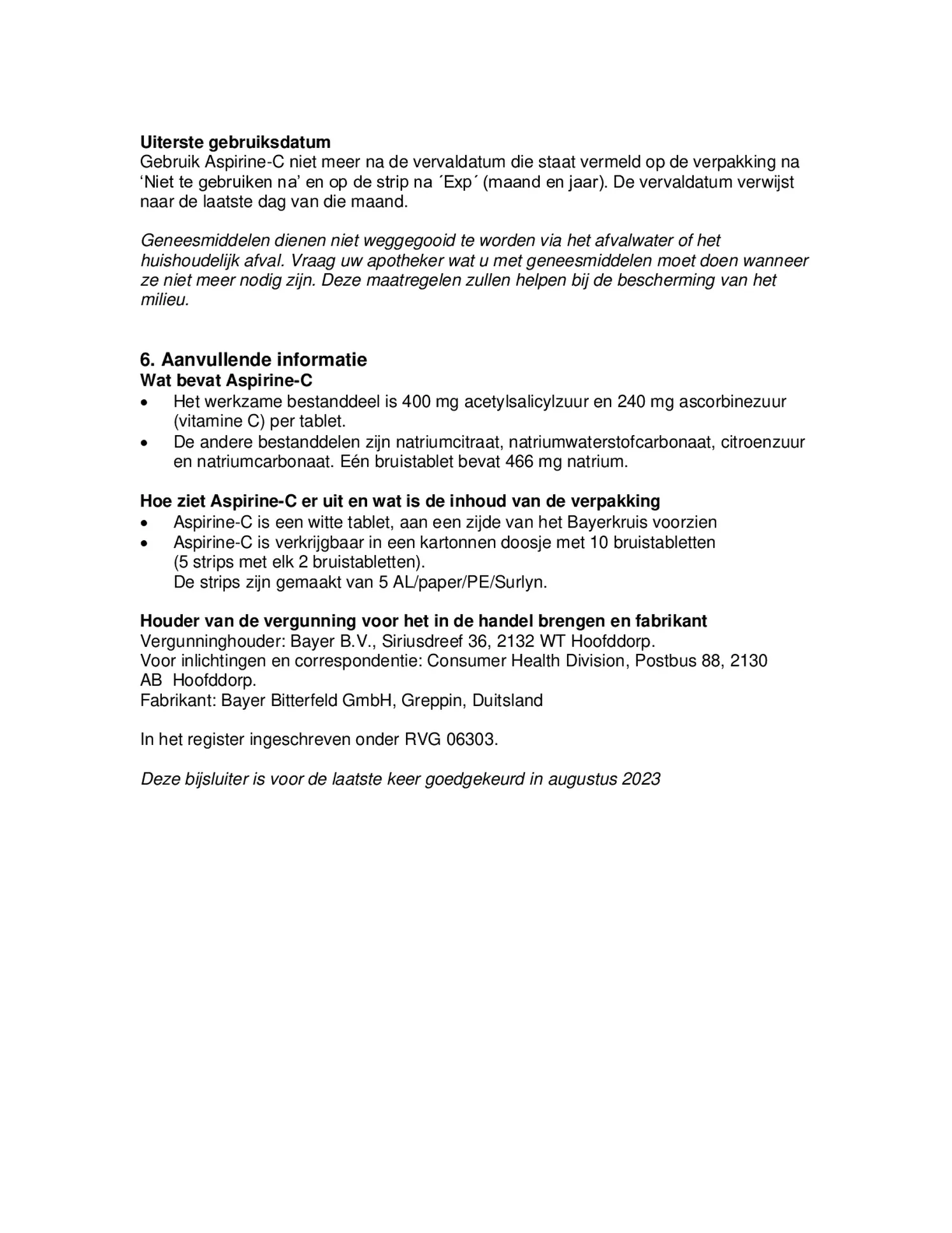 C Bruistabletten afbeelding van document #7, bijsluiter
