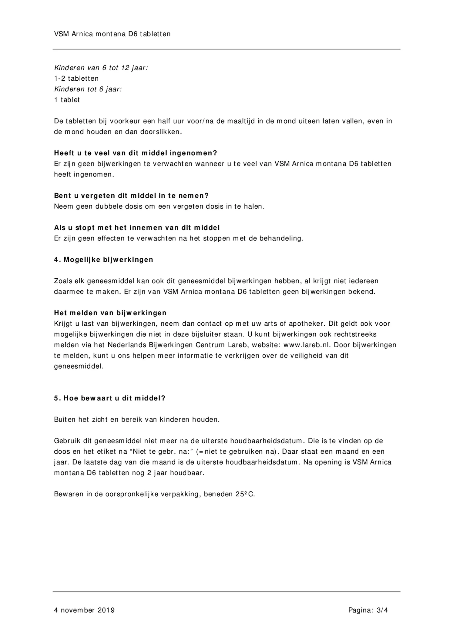 Arnica Montana D6 Tabletten afbeelding van document #3, bijsluiter