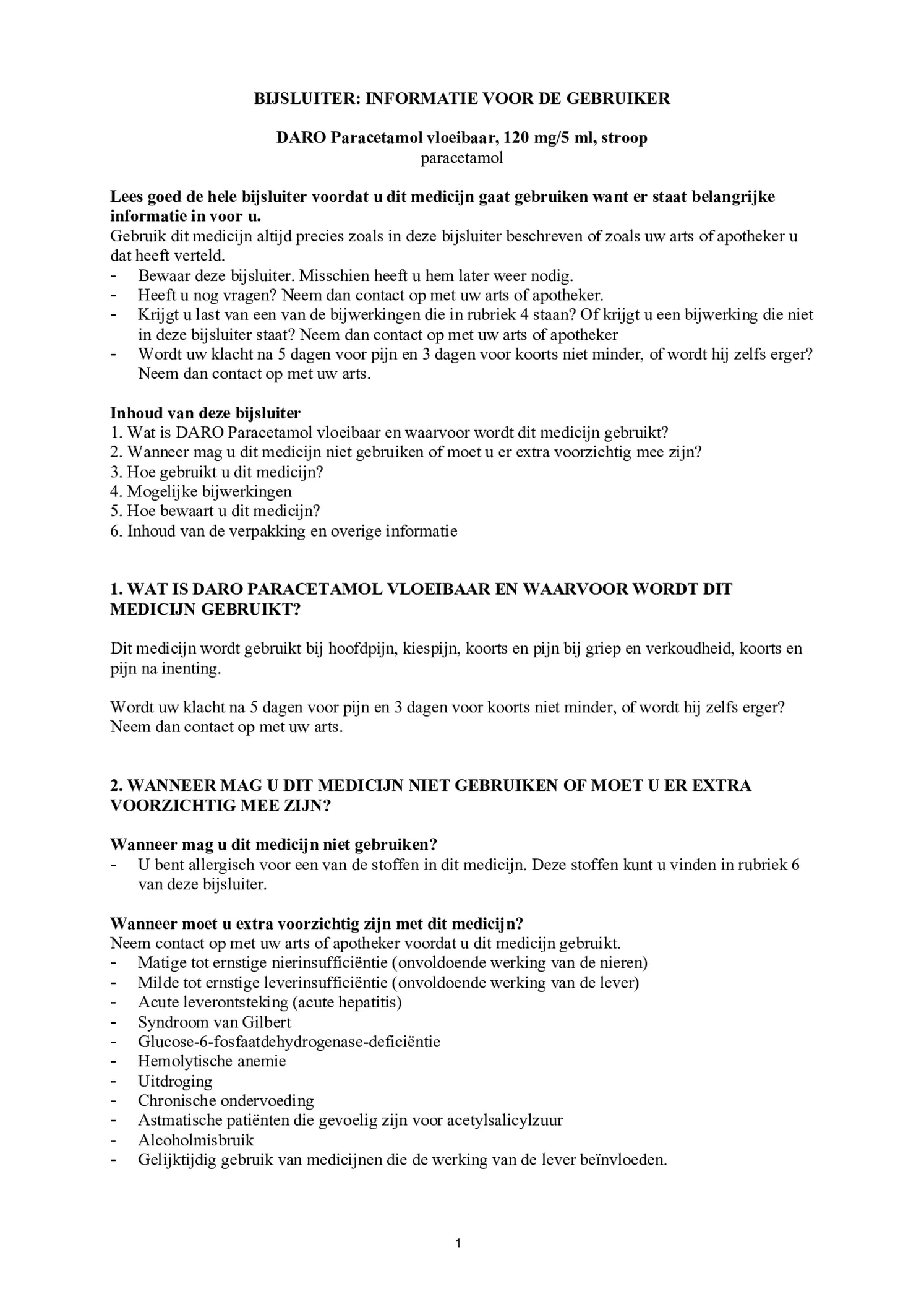 Vloeibare Paracetamol afbeelding van document #1, bijsluiter