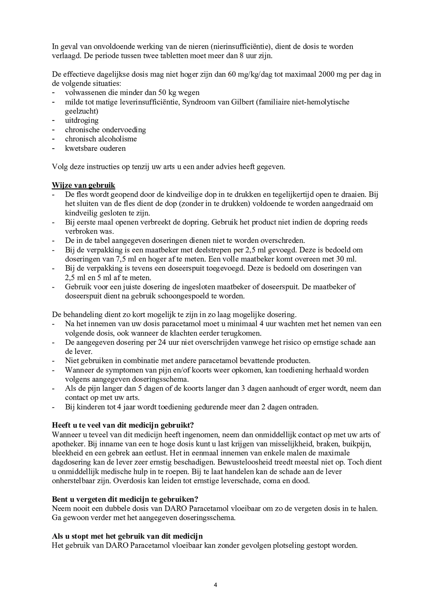 Vloeibare Paracetamol afbeelding van document #4, bijsluiter