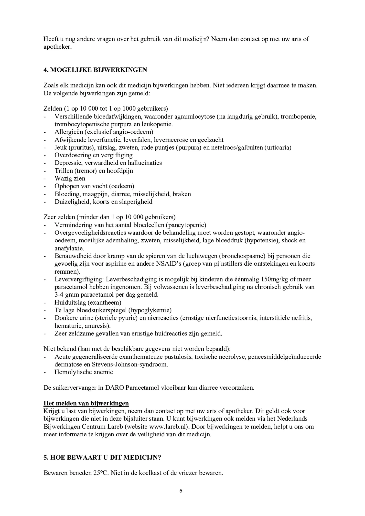 Vloeibare Paracetamol afbeelding van document #5, bijsluiter