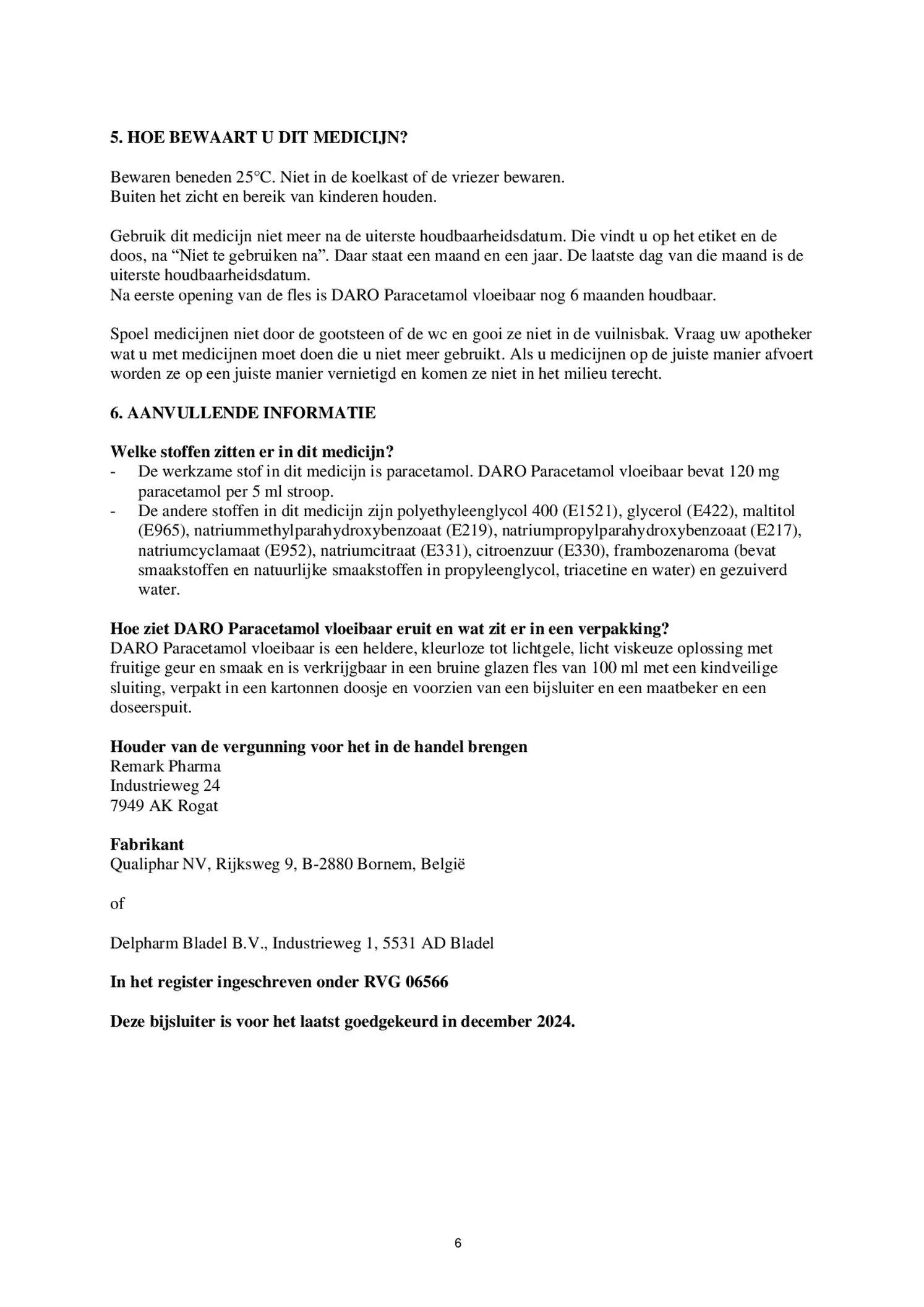 Vloeibare Paracetamol afbeelding van document #6, bijsluiter