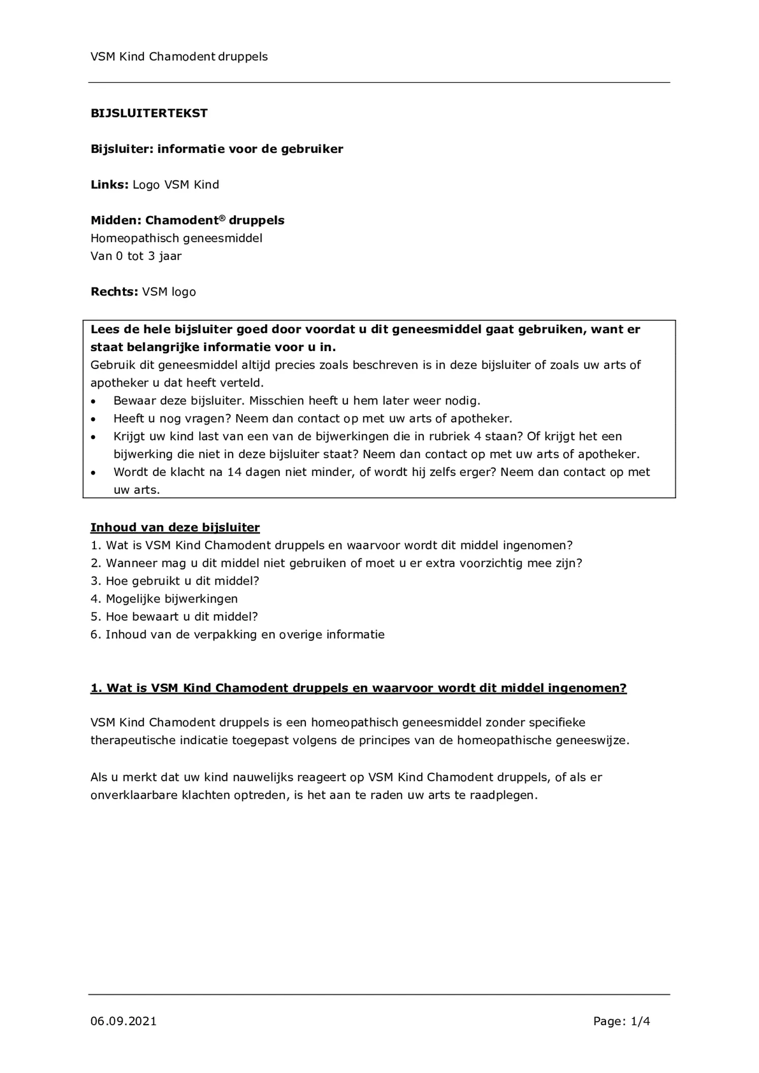 Kind 0-3 Chamodent Druppels afbeelding van document #1, bijsluiter