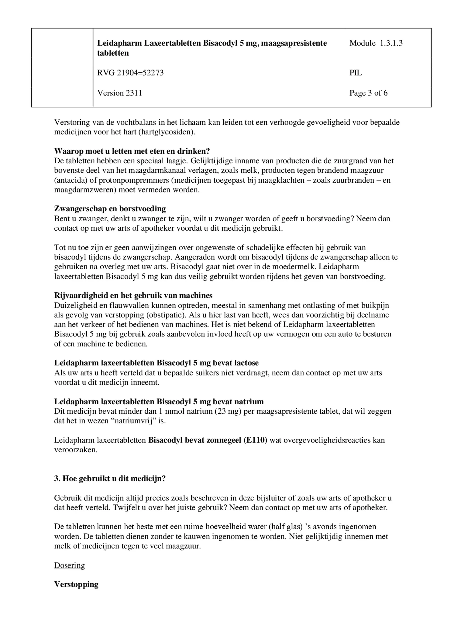Bisacodyl Laxeer 5mg afbeelding van document #3, bijsluiter