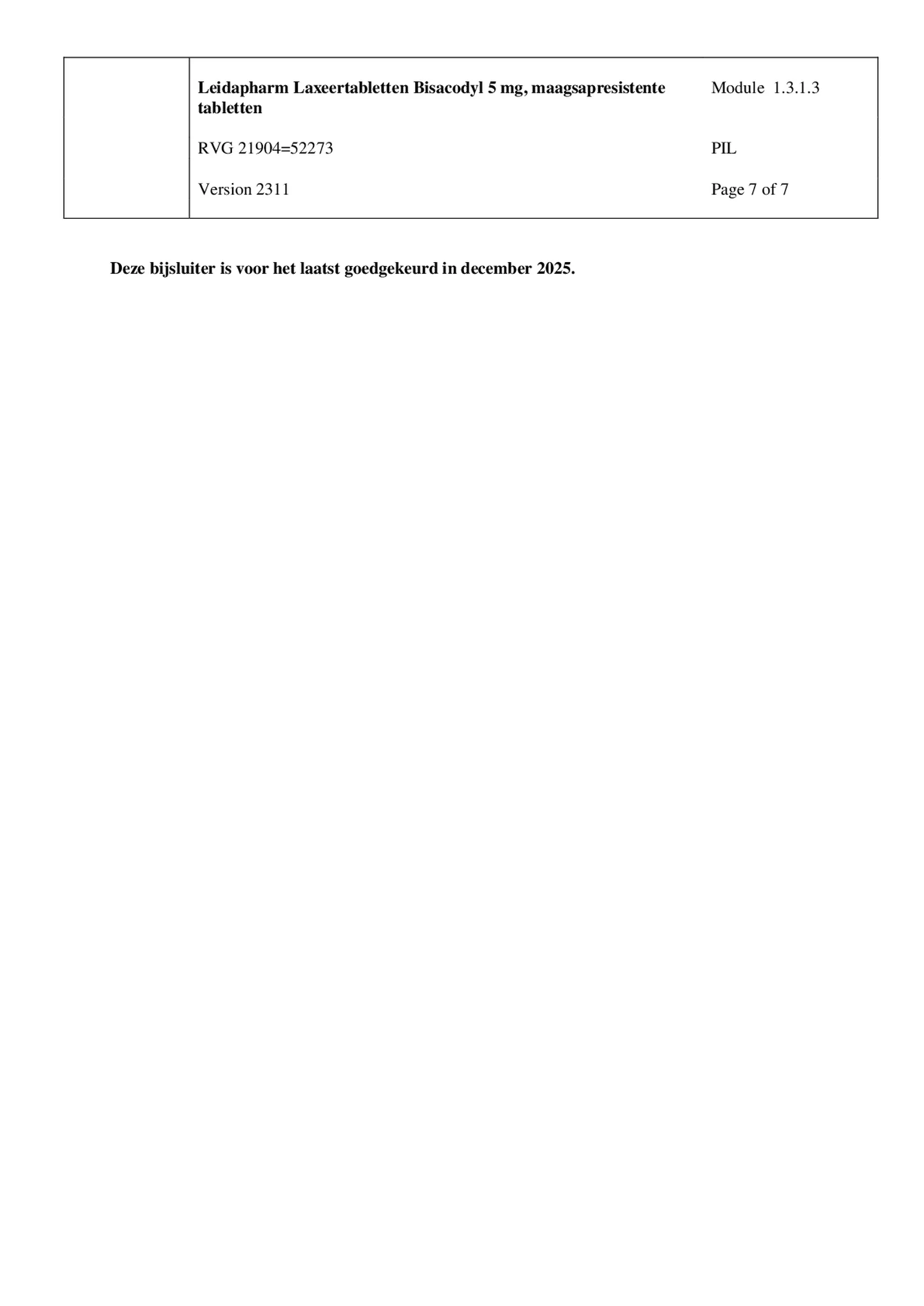 Bisacodyl Laxeer 5mg afbeelding van document #7, bijsluiter