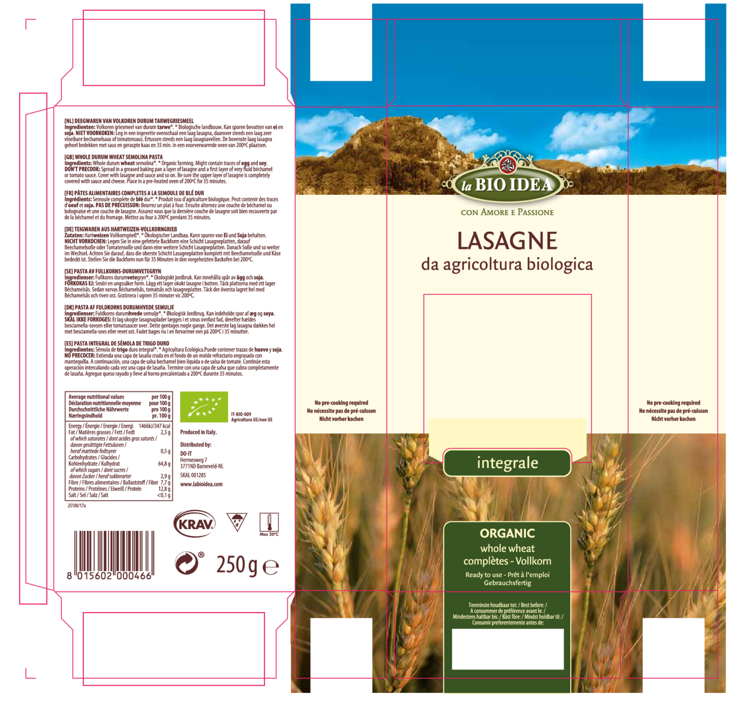 Lasagna Volkoren afbeelding van document #1, etiket