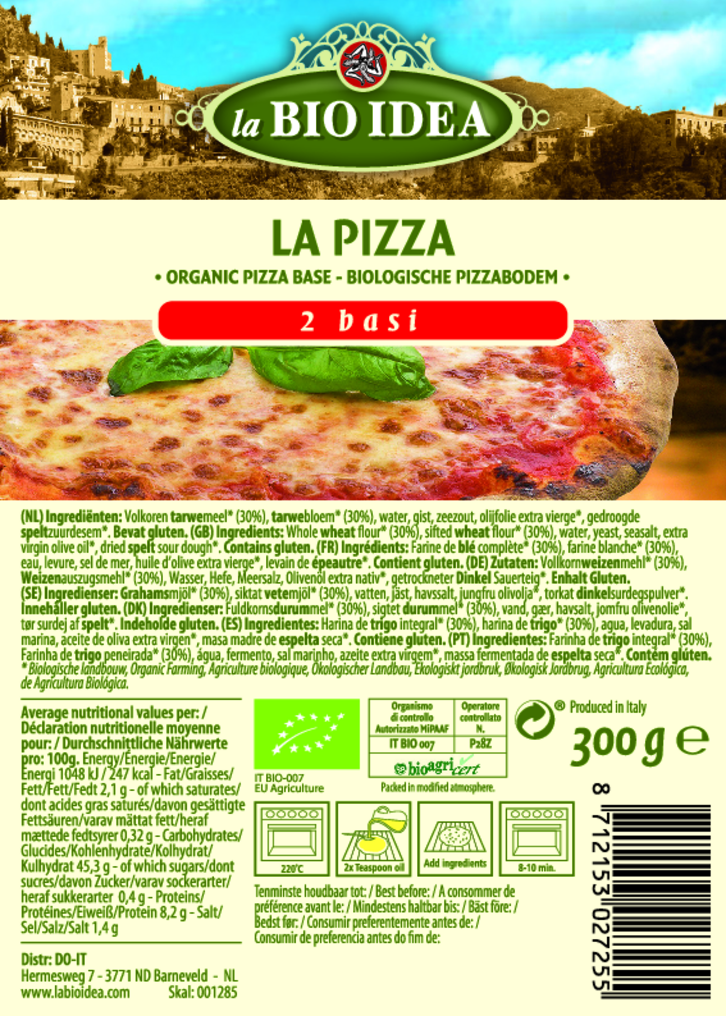 Pizzabodems afbeelding van document #1, etiket