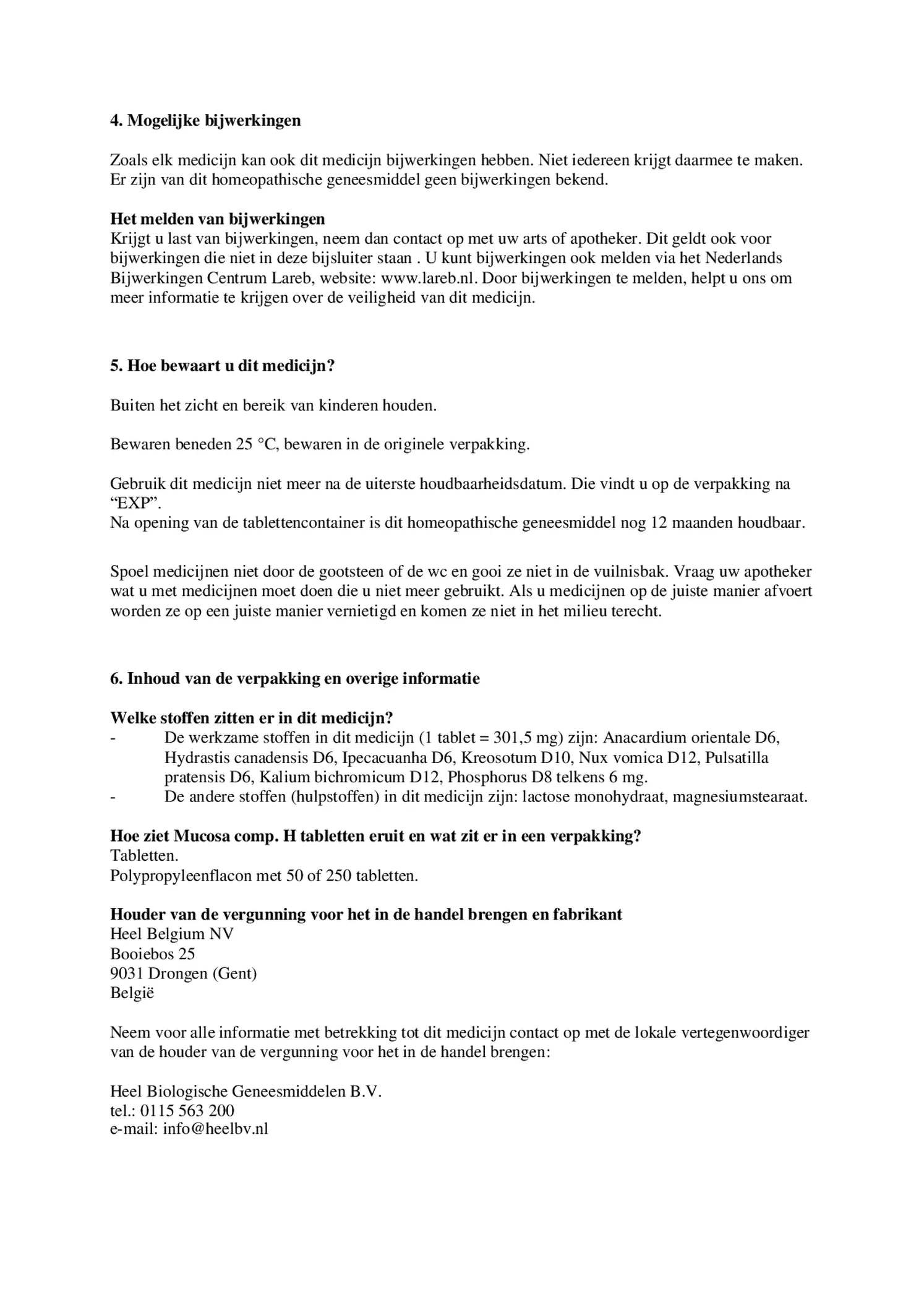 Mucosa Compositum H Tabletten afbeelding van document #3, bijsluiter