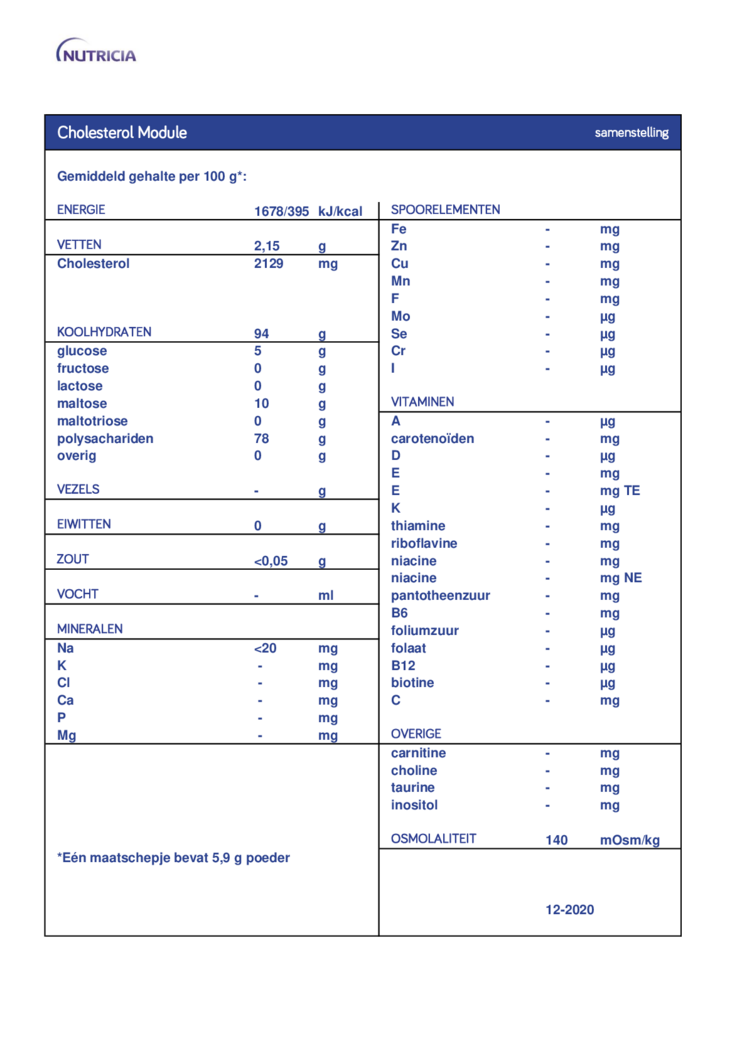 Cholesterol Module afbeelding van document #1, informatiefolder