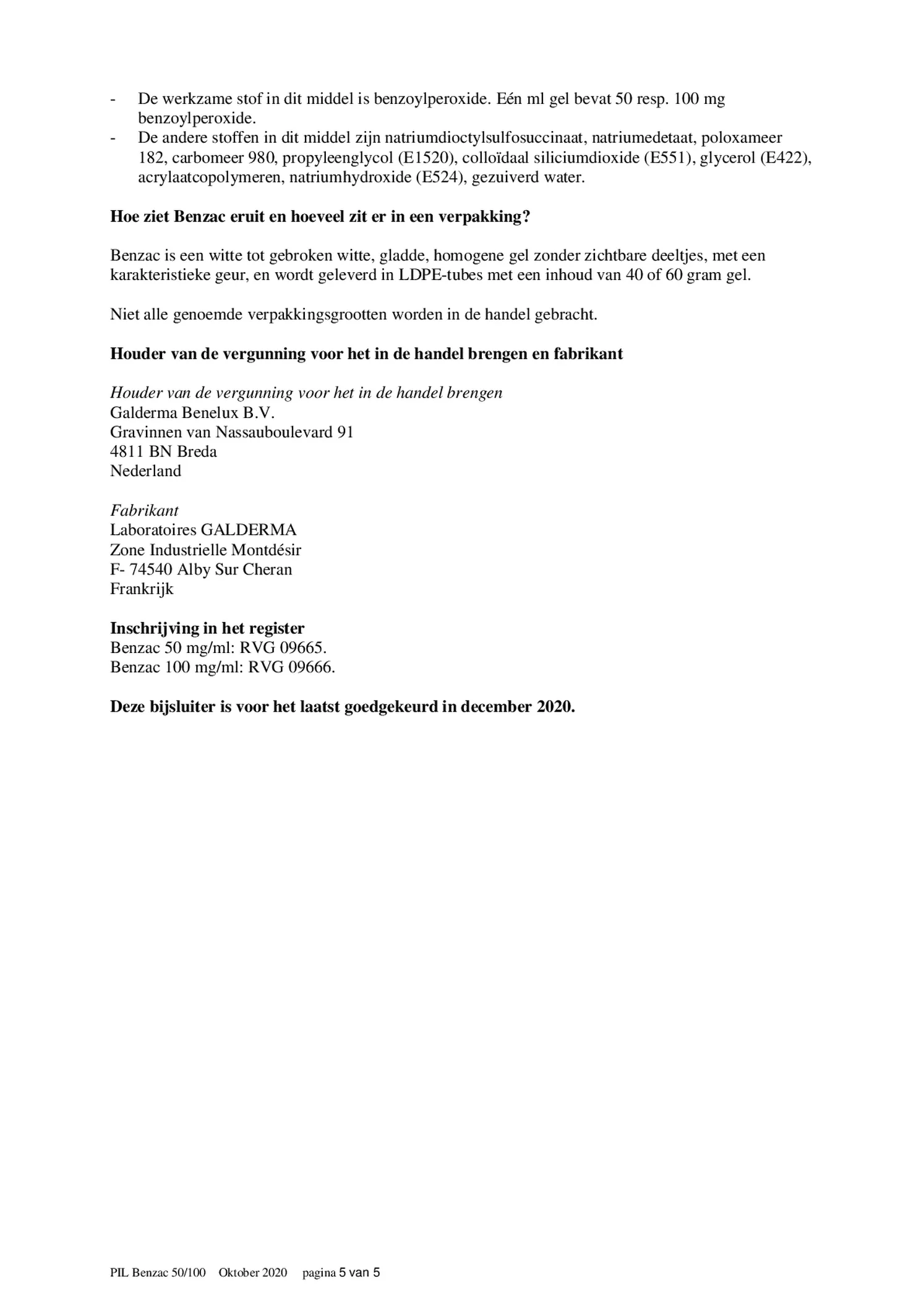 Gel bij Jeugdpuistjes 50 mg/ml afbeelding van document #5, bijsluiter