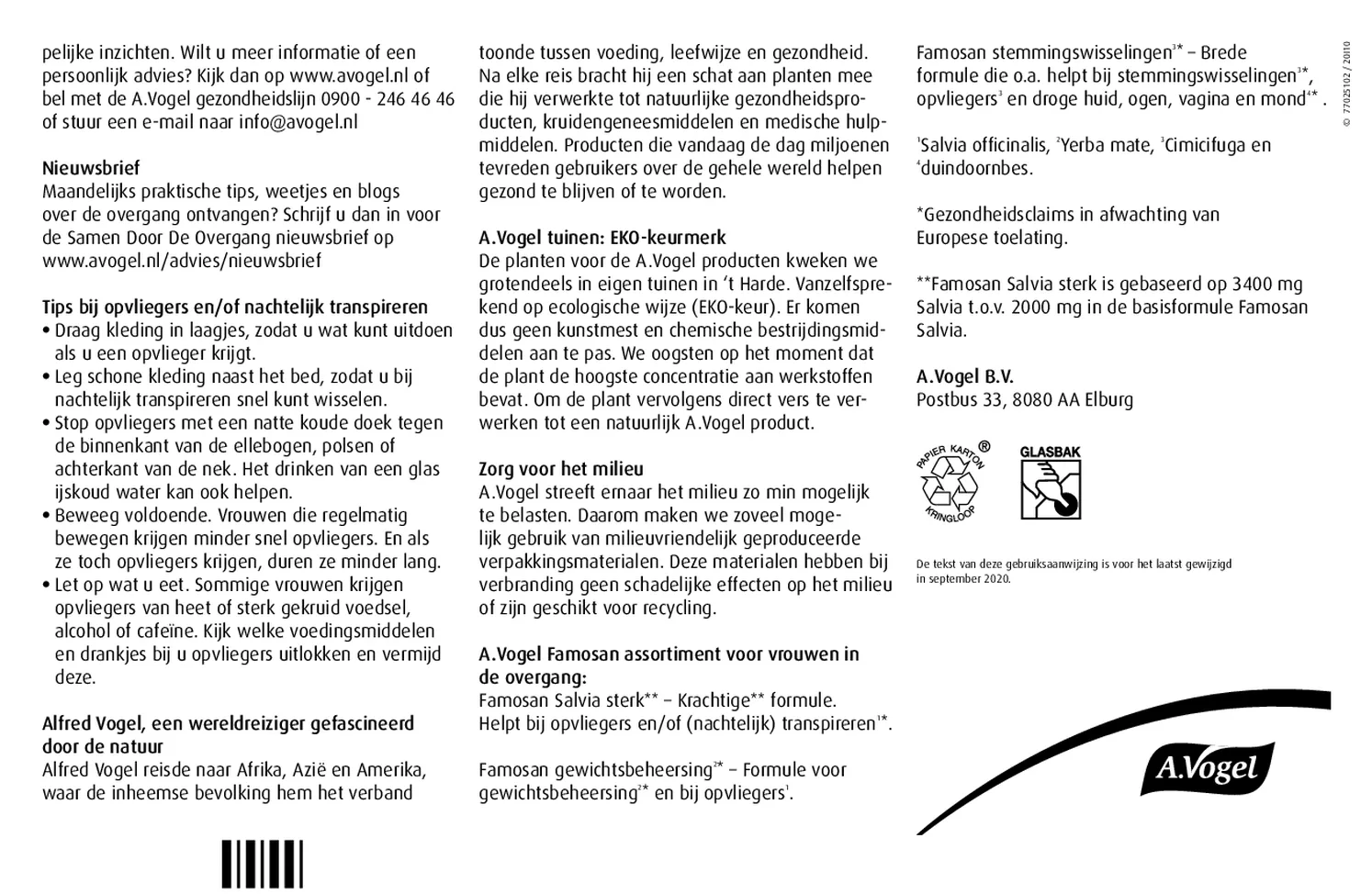 Famosan Salvia Overgang Tabletten afbeelding van document #4, gebruiksaanwijzing