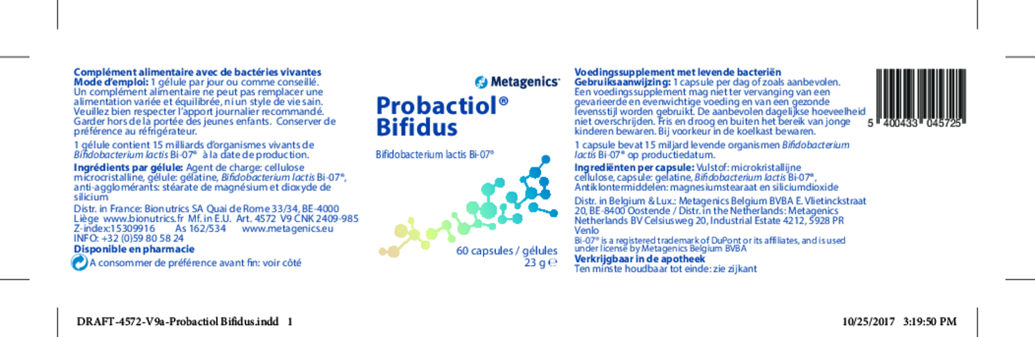 Probactiol Bifidus Capsules afbeelding van document #1, etiket