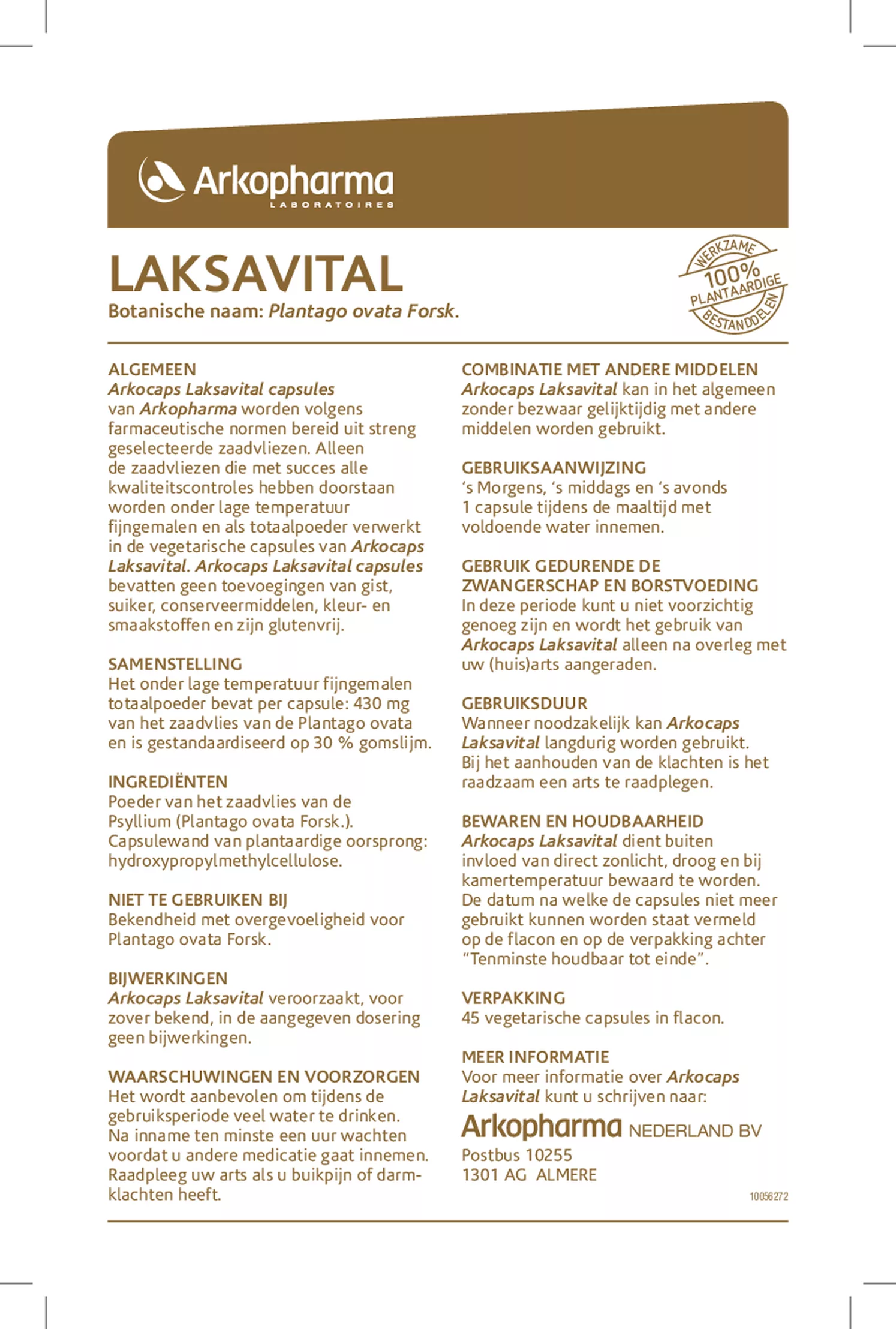 Laksavital Capsules afbeelding van document #1, gebruiksaanwijzing