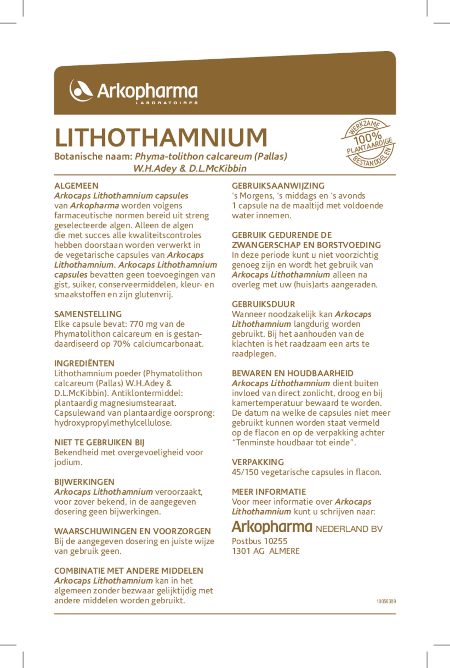 Lithothamnium Capsules afbeelding van document #1, gebruiksaanwijzing