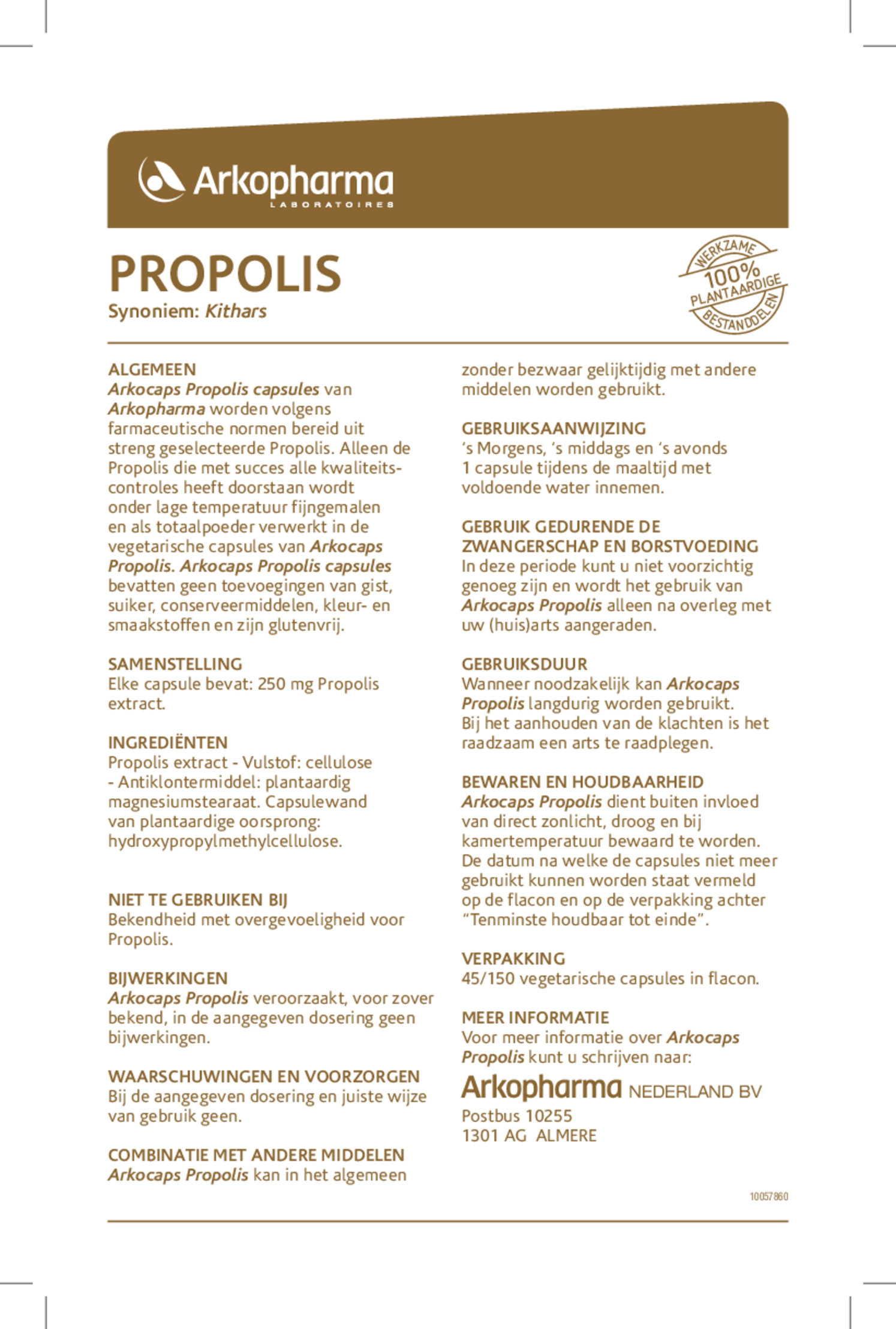 Propolis Capsules afbeelding van document #1, gebruiksaanwijzing