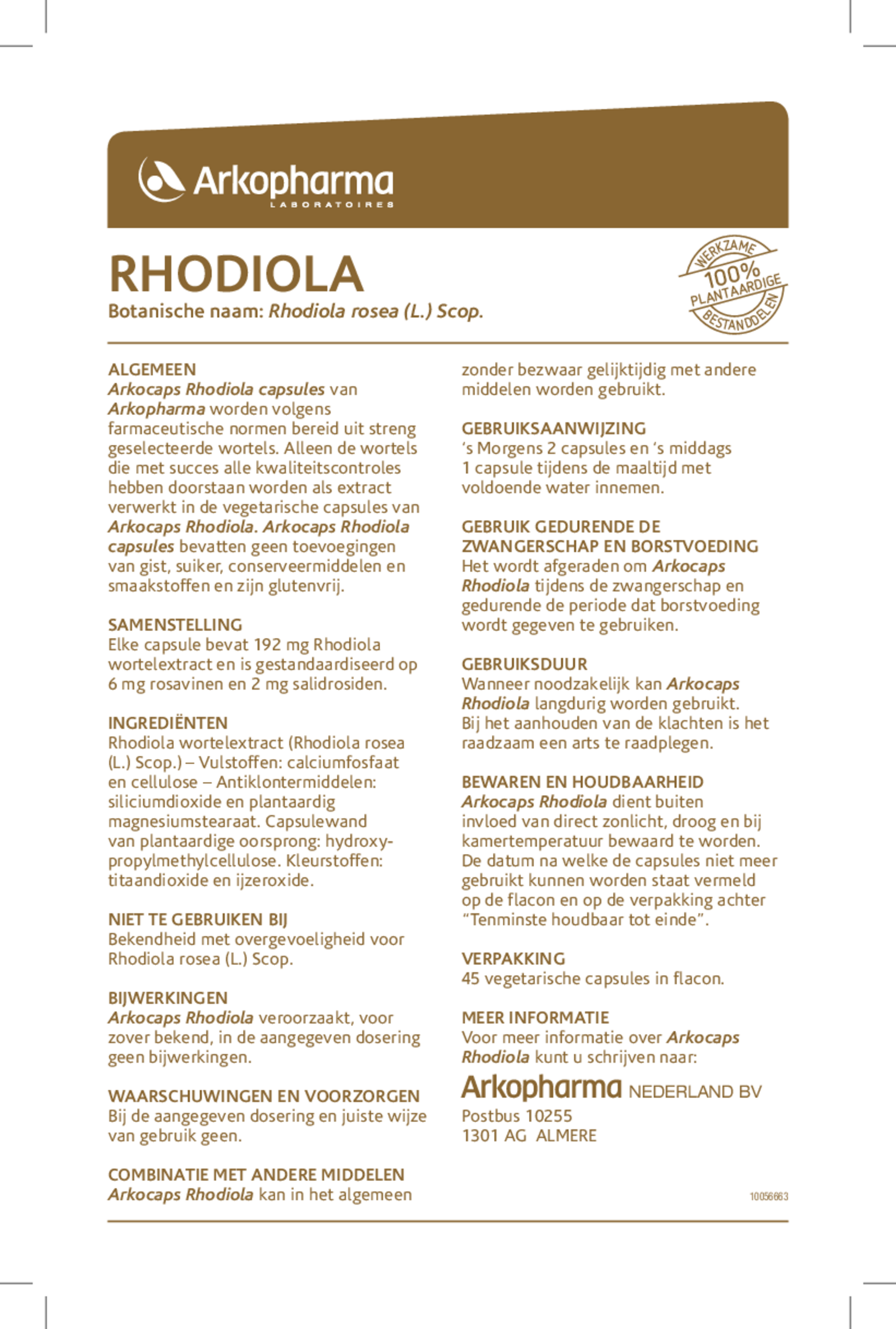 Rhodiola Capsules afbeelding van document #1, gebruiksaanwijzing
