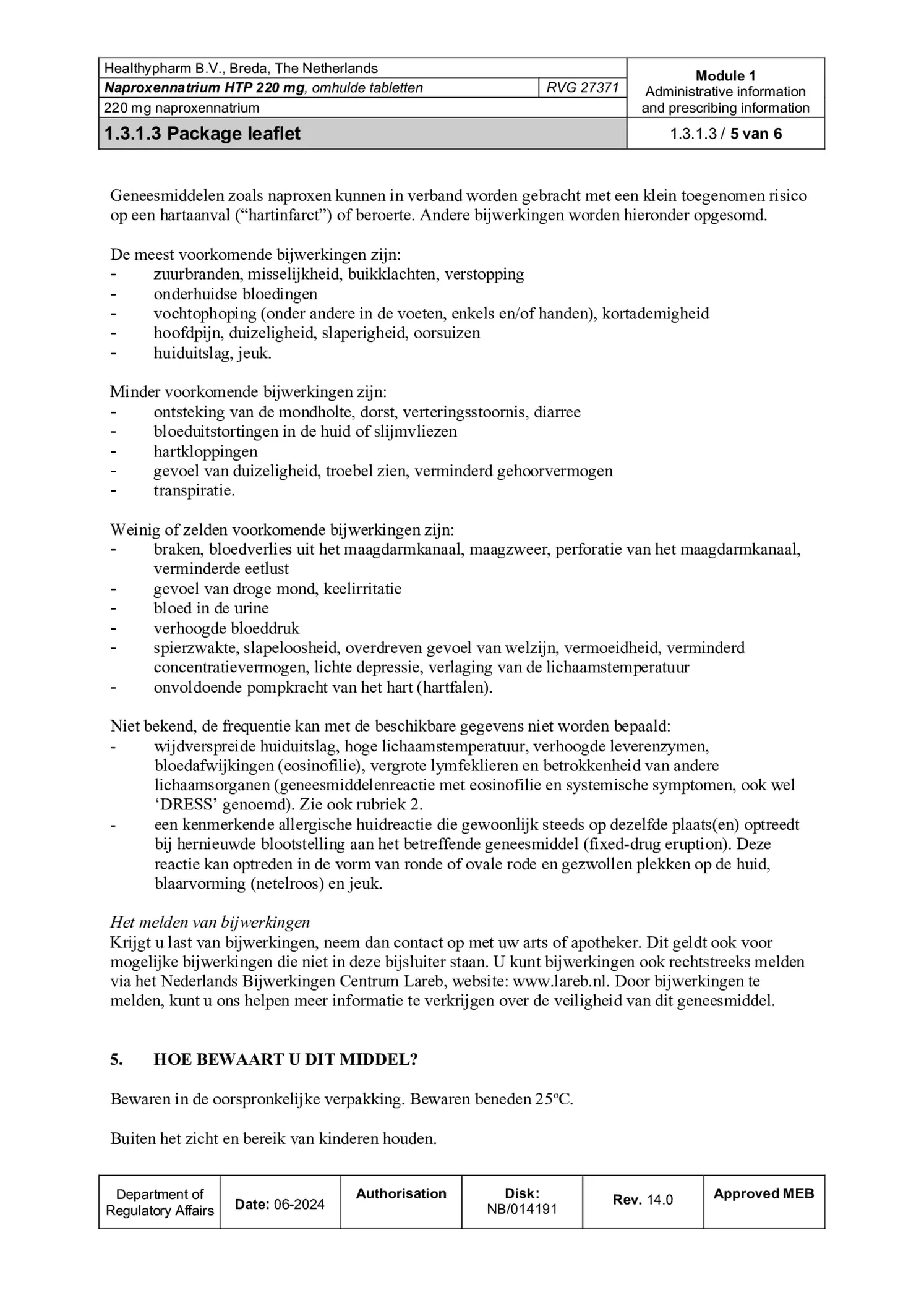 Naproxennatrium 220mg Tabletten afbeelding van document #5, bijsluiter