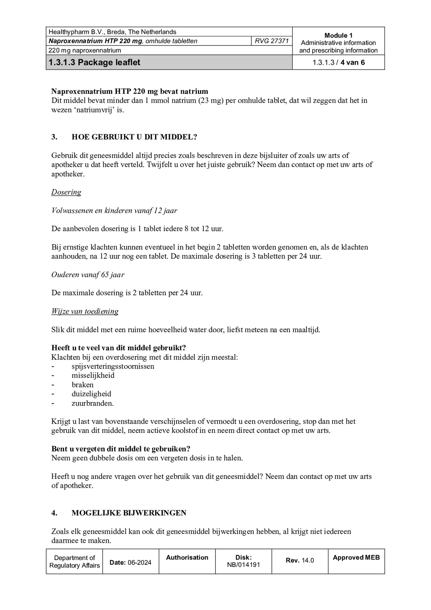 Naproxennatrium 220mg Tabletten afbeelding van document #4, bijsluiter