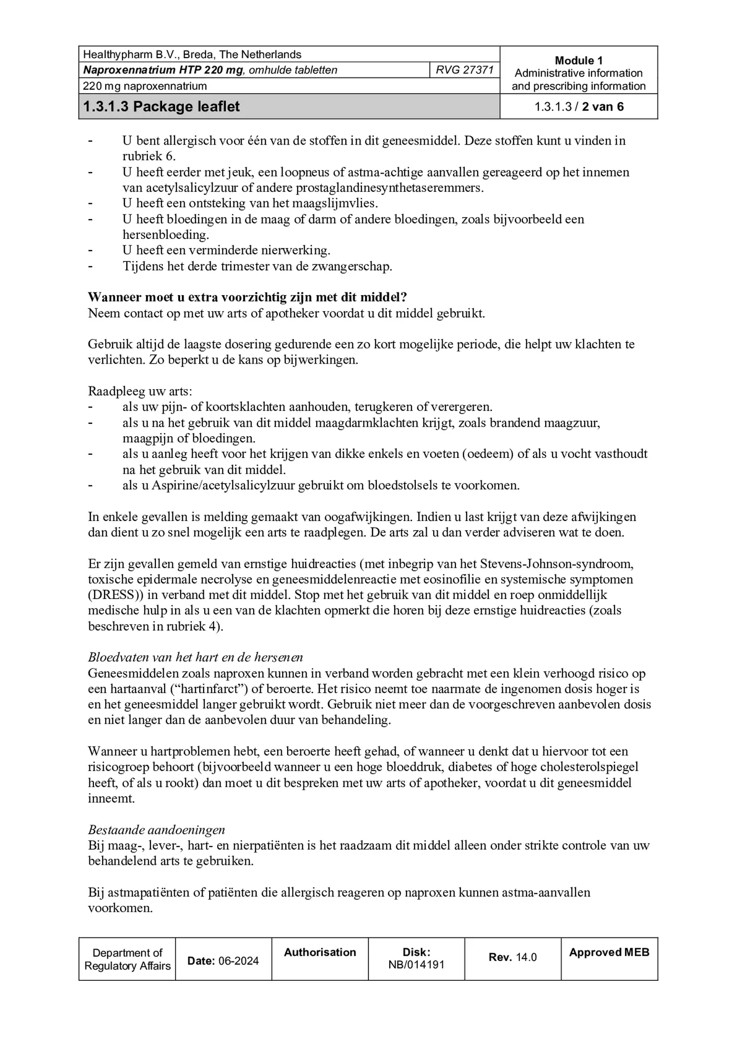 Naproxennatrium 220mg Tabletten afbeelding van document #2, bijsluiter