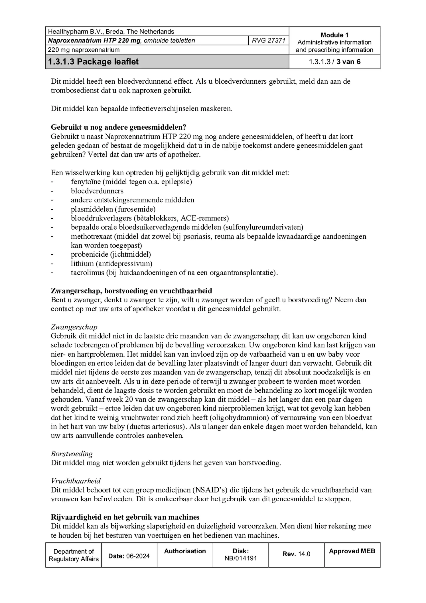 Naproxennatrium 220mg Tabletten afbeelding van document #3, bijsluiter