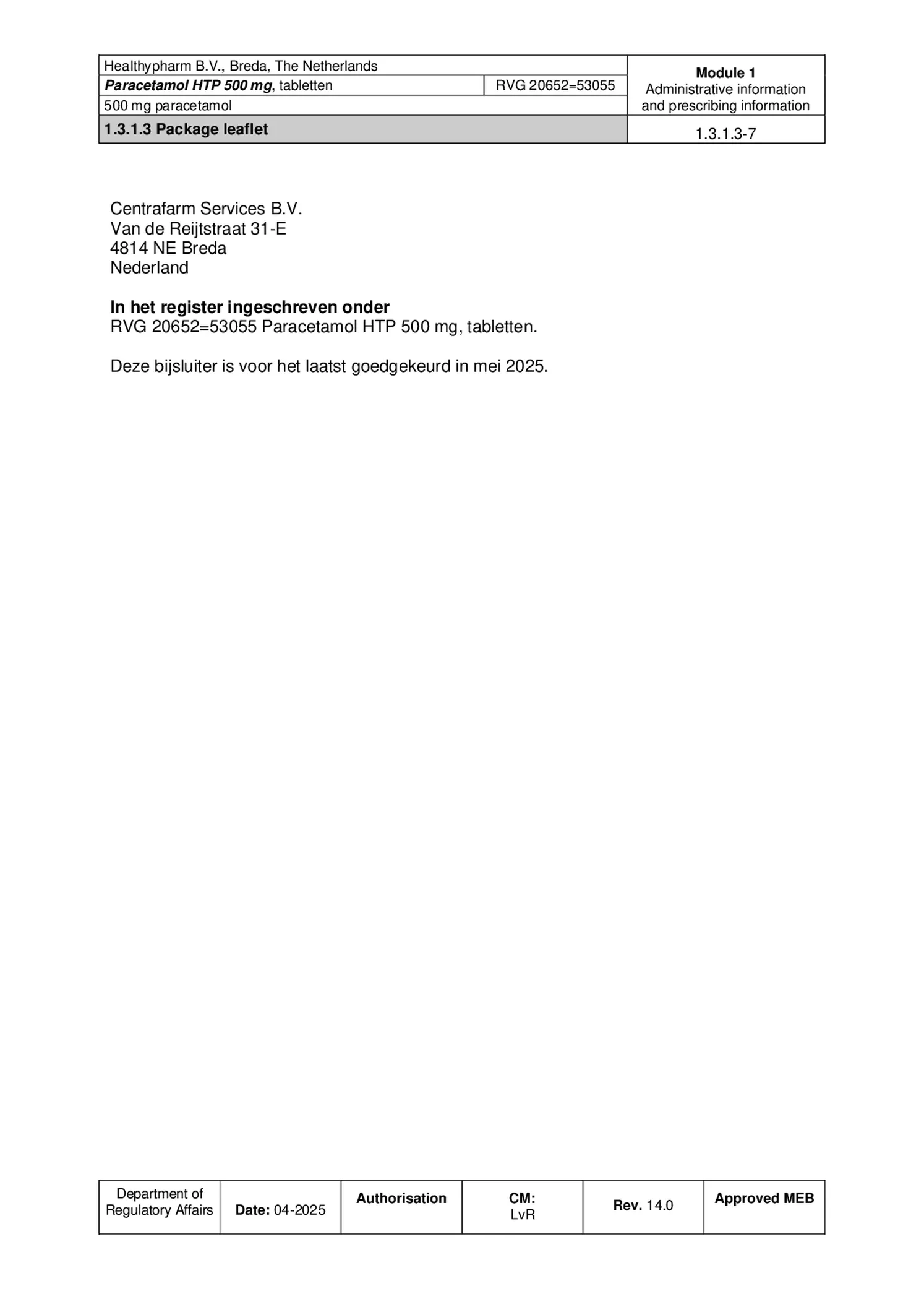 Paracetamol 500mg Tabletten afbeelding van document #7, bijsluiter