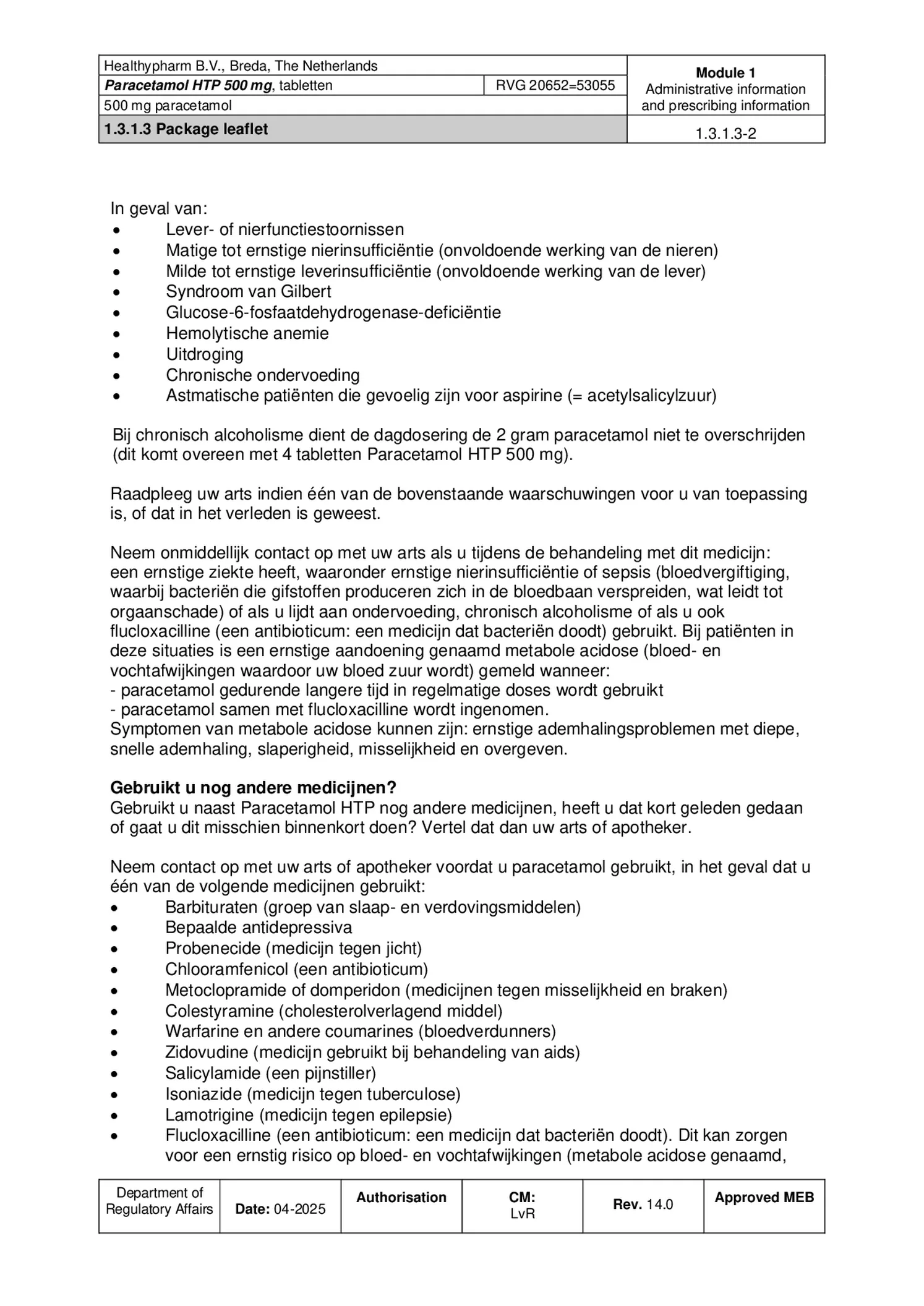 Paracetamol 500mg Tabletten afbeelding van document #2, bijsluiter